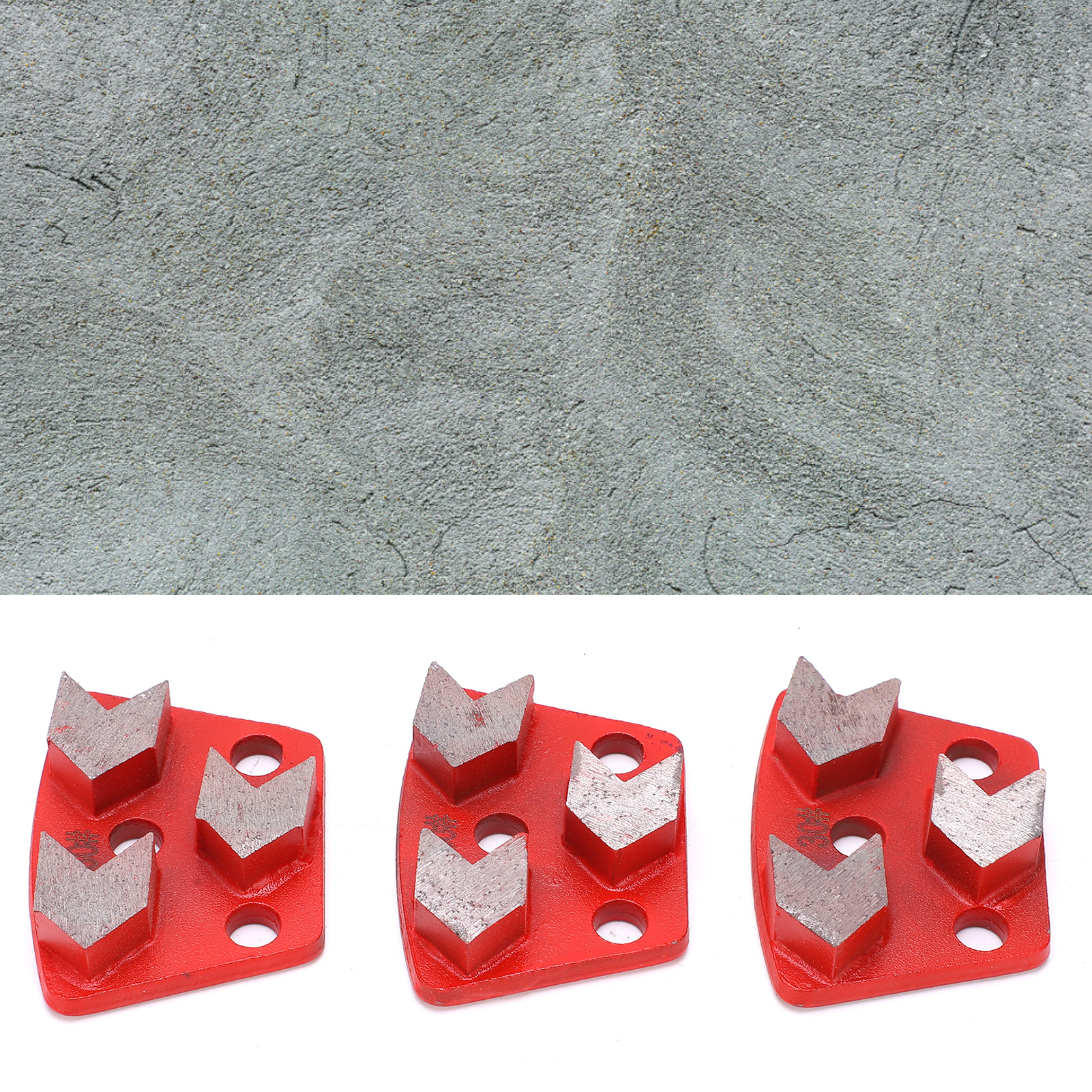 Diamantschleifblöcke, Schleifscheiben Für Beton Und Zement, Fächerförmig, 3 Zähne, Rot Nr. 30