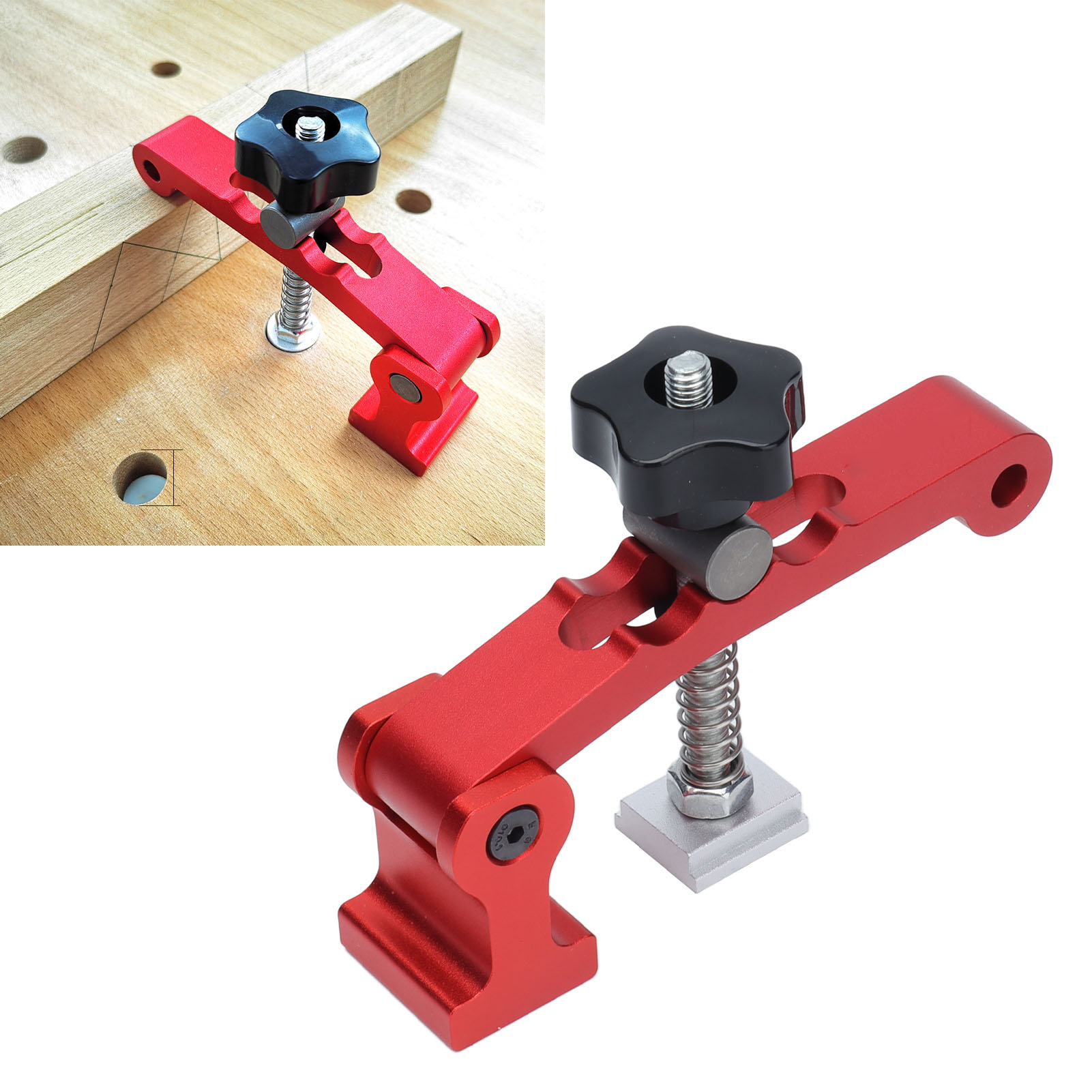 Schnellpositionierbarer Schraubstock Für Die Holzbearbeitung, T-schiene, Verstellbare Druckplatte, Holzbrettklemme, Fester Spannblock Für Werkbank