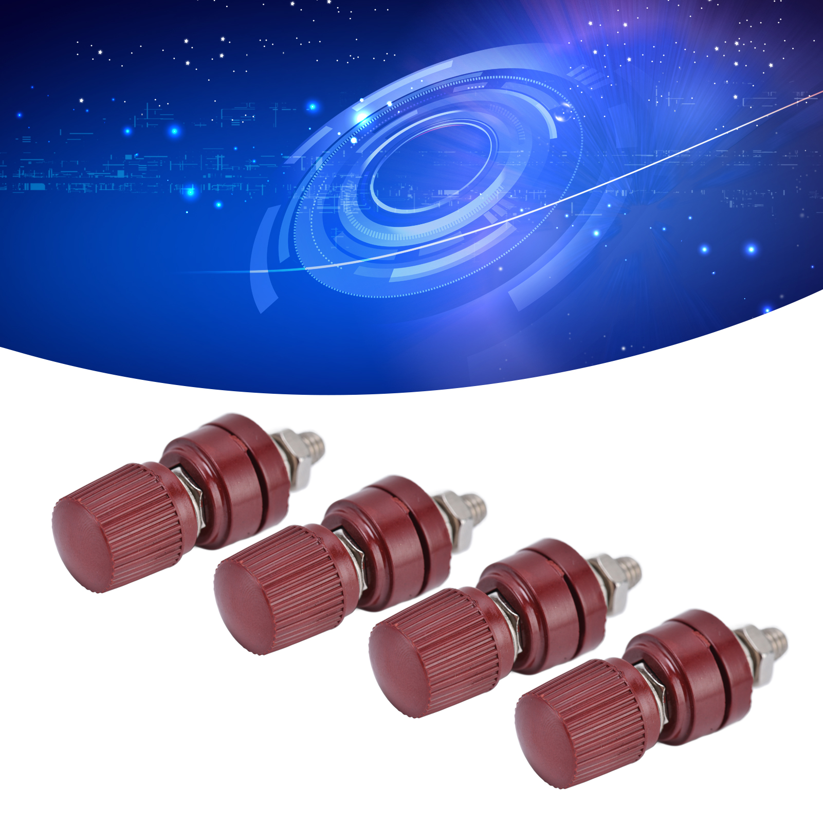 Zehn Stück Auf Einmal Zu Verkaufen, 333 M6 32mm Eisenlegierung Schraub-erdungs-wechselrichter-klemmenblock, 44mm Lang, 0v-380v, Rot.