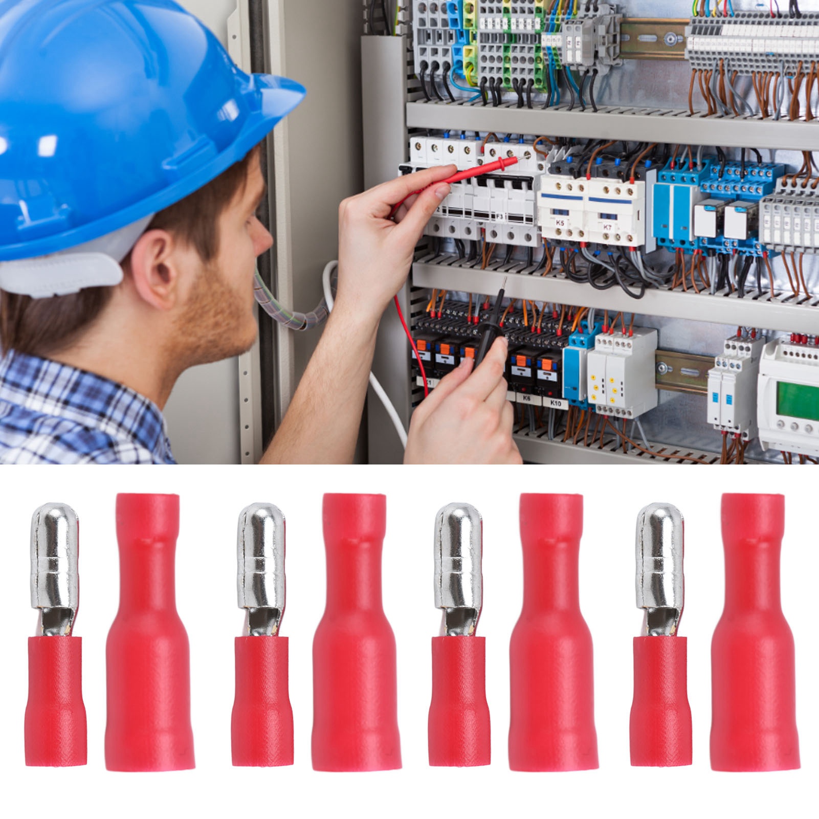 Verkauf Von Schnellverbindernden, Kugelförmigen Isolierten Kabelschuhen (männlich Und Weiblich) Und Frd1.25-156 Mpd1.25-156 Kabel-crimpverbinder-sets Zu Je 100 Stück.