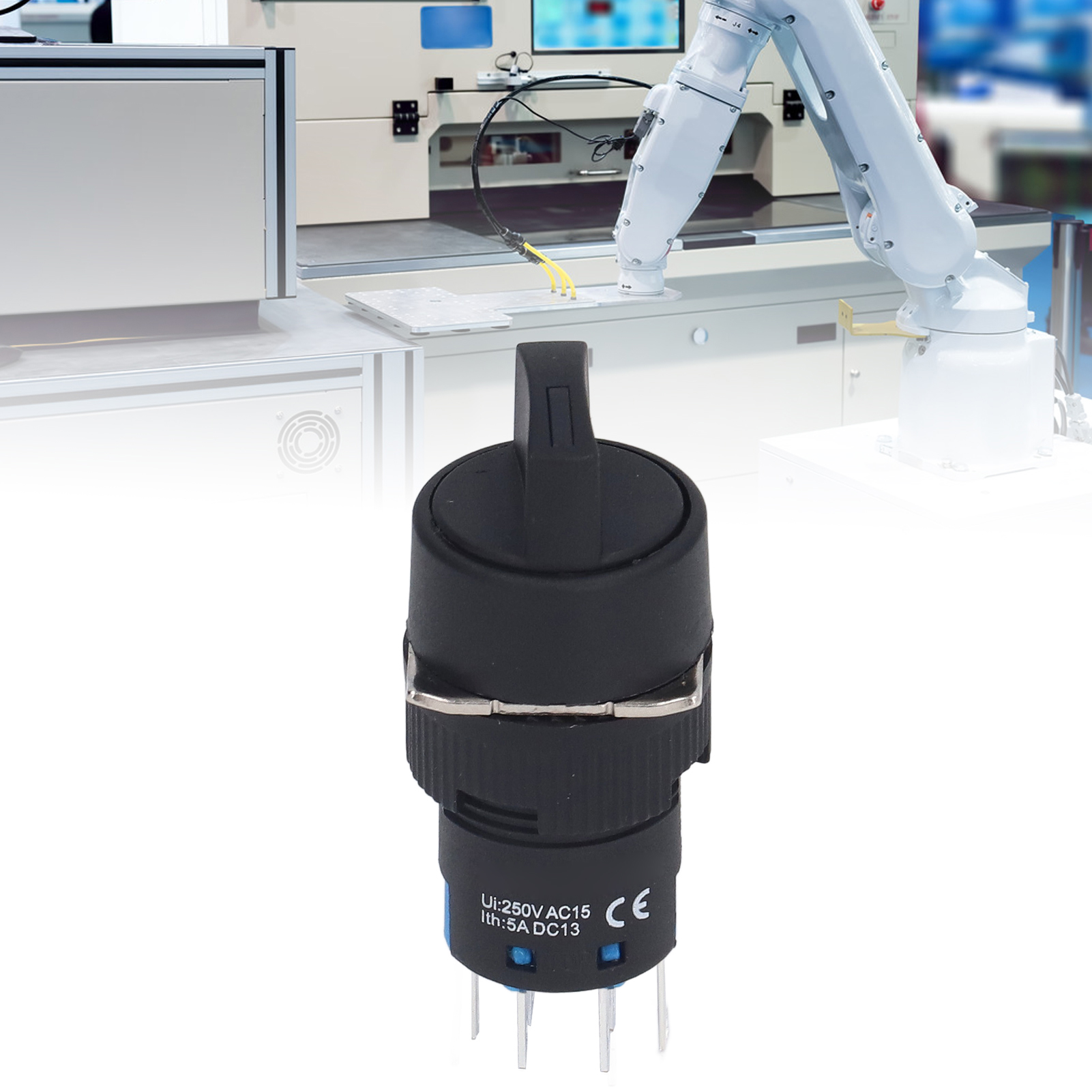 Berm/bem-la16-22xd/31-yr Dreistufiger, Runder, Beleuchteter Drucktaster Mit Automatischer Verriegelung Und Roter Led, 16 Mm, 24 V Ac/dc