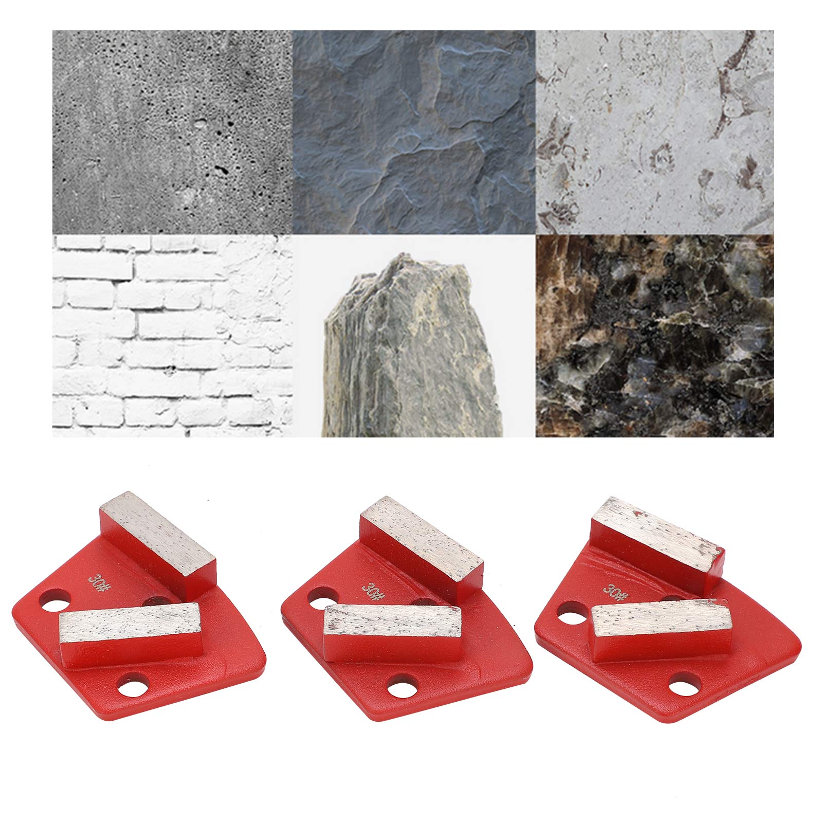 Diamantschleifblöcke, Schleifscheiben Für Beton Und Zement, Lange Fächerzähne, 2 Zähne, Rot Nr. 30