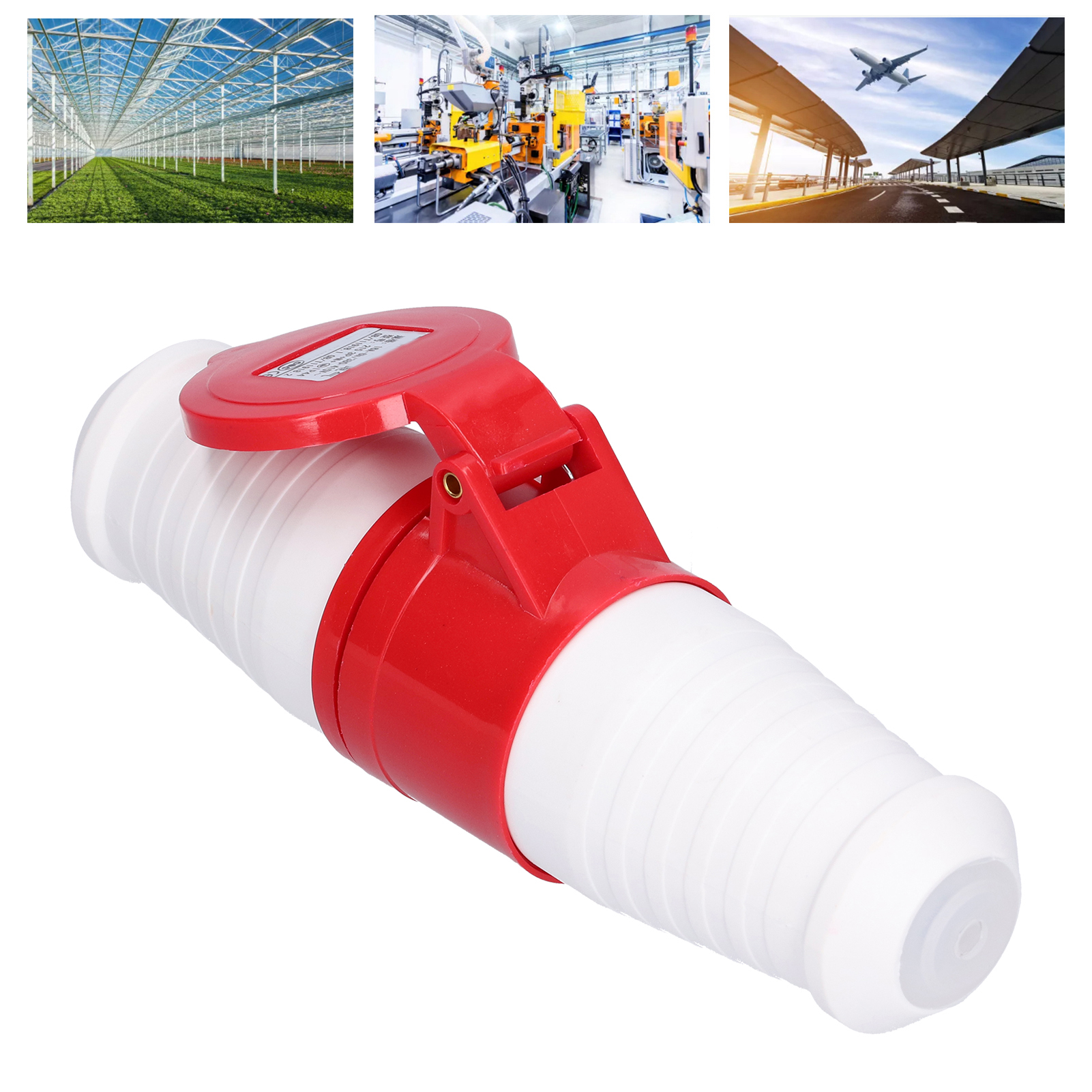 Kombination Aus 5-poligem 16a 380v-415v Mobil-industriestecker Und -buchse, Dreiphasigen Stecker- Und Buchsenanschlüssen Für Industrielle Anwendungen.