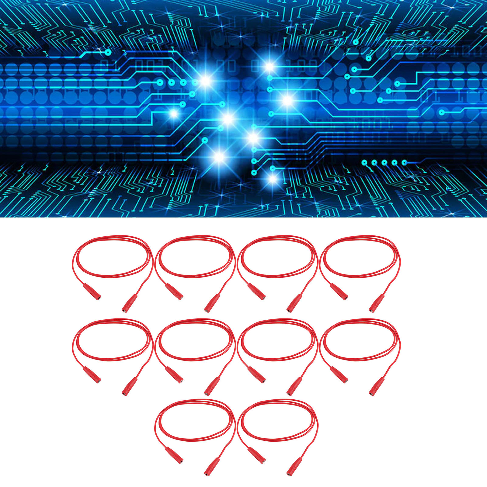 J.70028 0,44 Mm² 2 Mm Bananenstecker-verlängerungskabel, 10 Stück Pro Packung, Rot.
