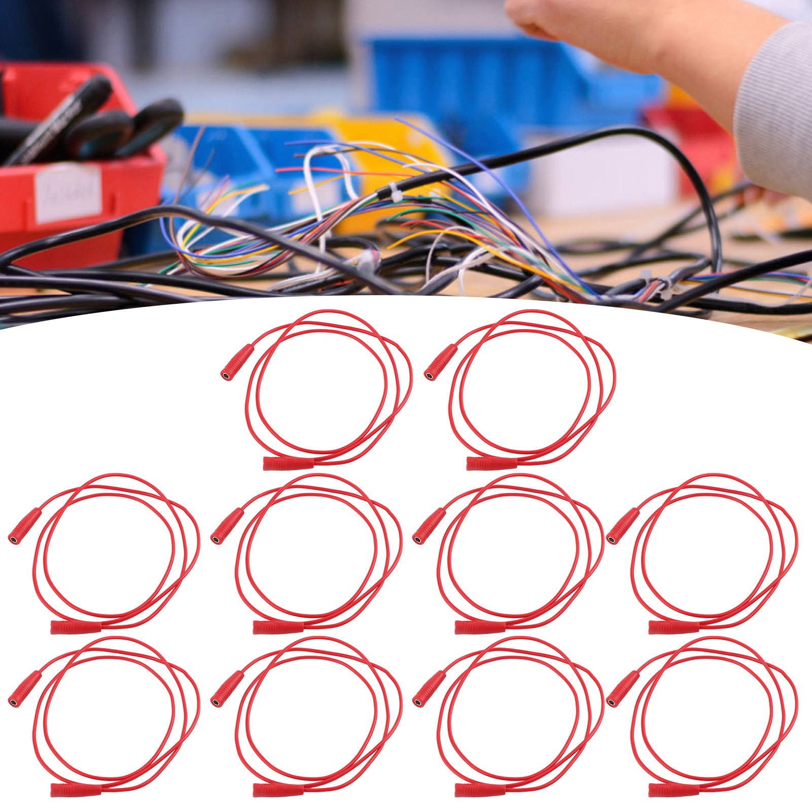 J.70029 4mm Bananenstecker-verlängerungskabel (weiblich Auf Weiblich), 0,75mm² Bananenstecker-testkabel (weiblich), Verkauft In 10er-packs, Rot.