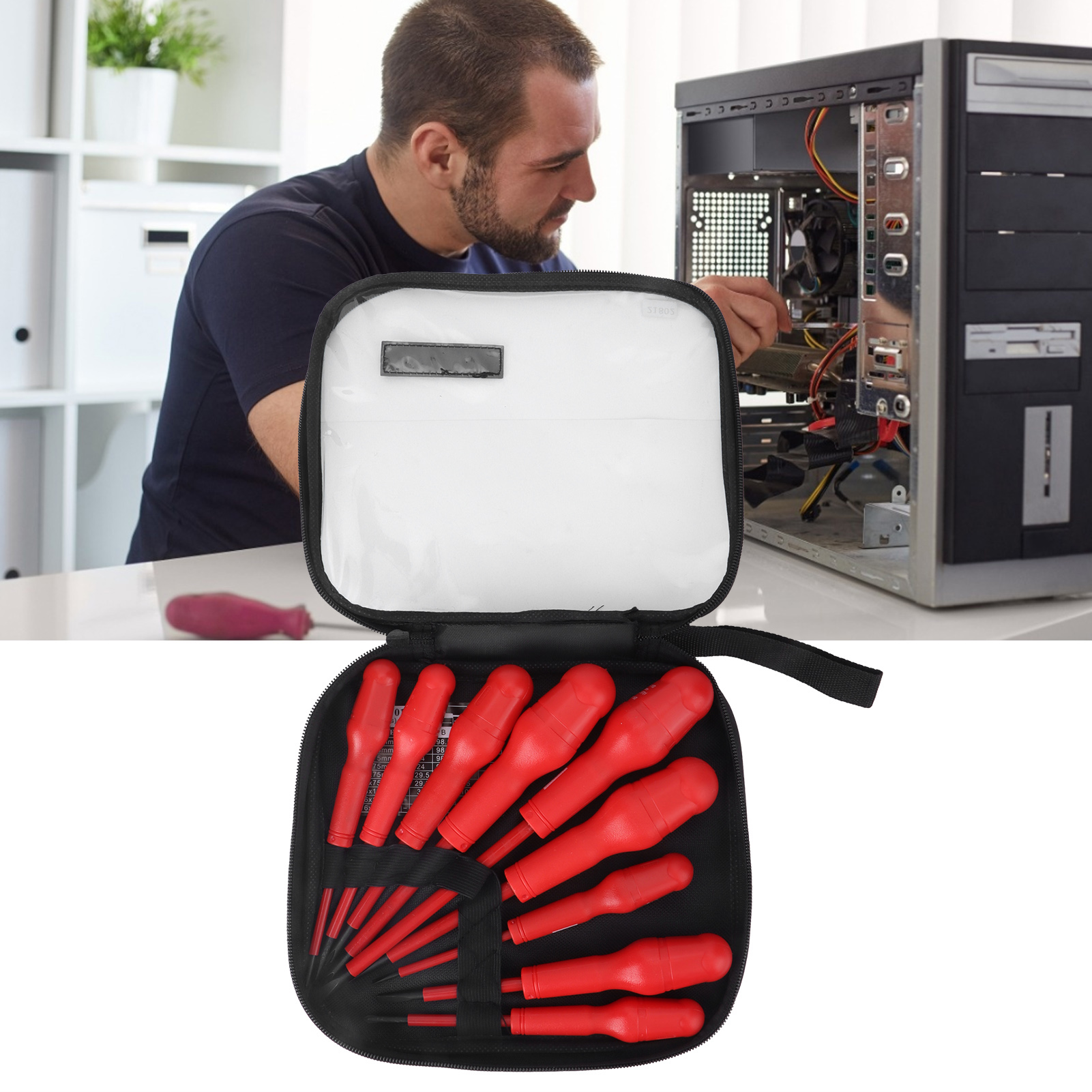 21802 Isolierter Schraubendrehersatz Für Sanitär- Und Elektroinstallationen