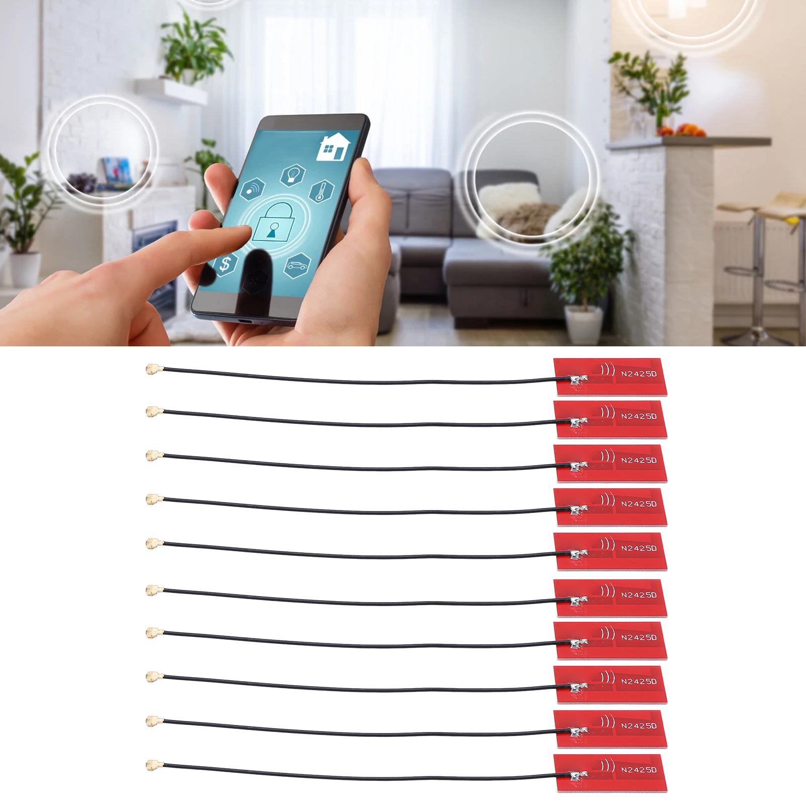 Nz-2.4g/5.8g-pcb-004 Integrierte Leiterplattenantenne 2.4g/5.8g/5g, Dualband-leiterplatte Rot, Wi-fi- Und Bluetooth-modul, Airgain-antenne, Ipex-anschluss, Integrierte Antenne.