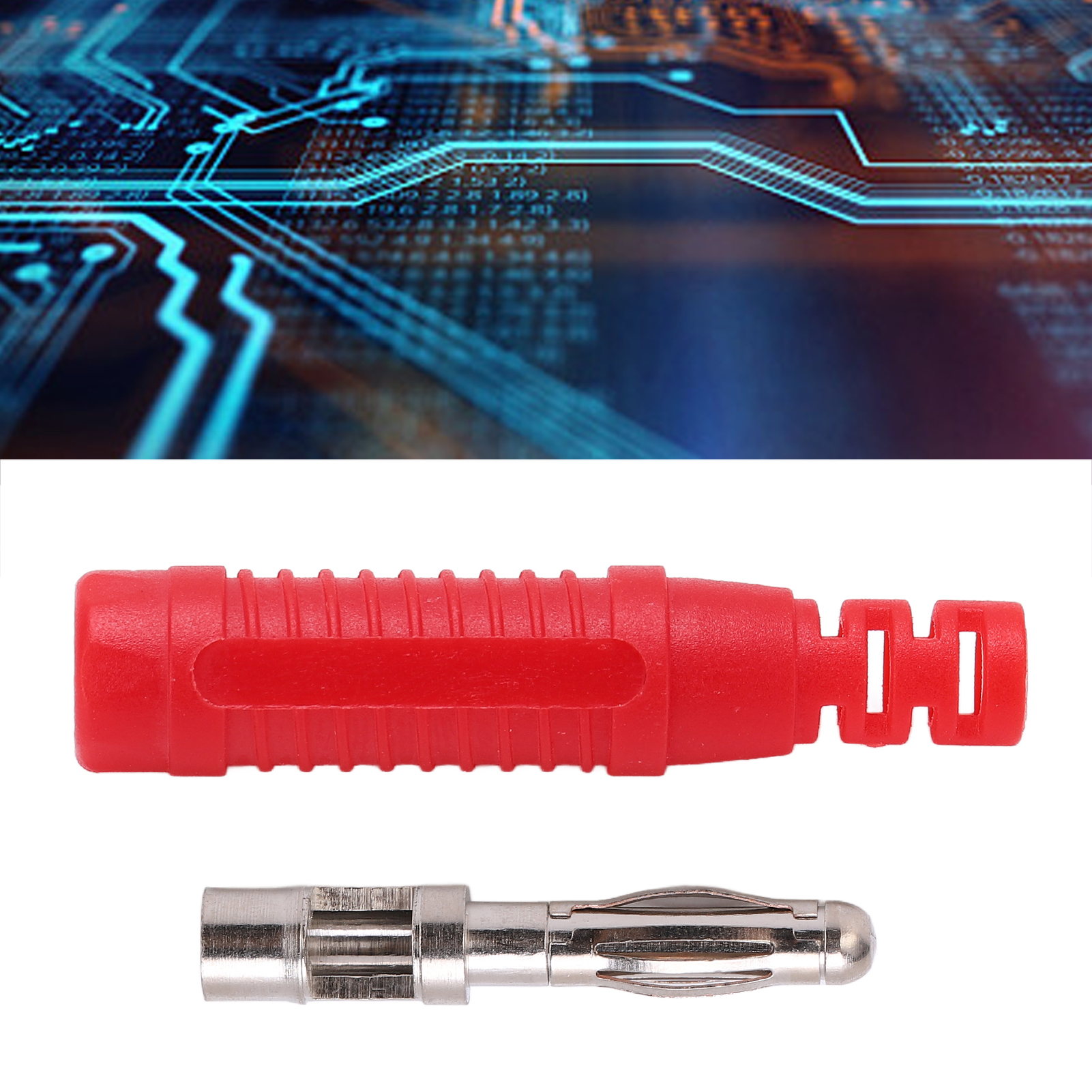 Roter Männlicher Zubehörstecker Mit Spritzgegossenen Stiften, 4 Mm Bananenstecker Für Laternen, Metallanschluss.