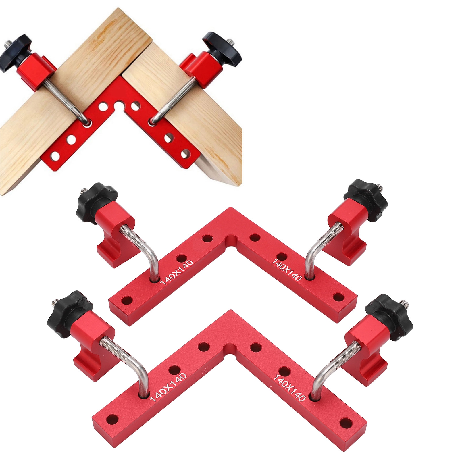 140 X 140 Mm Rechtwinkliger Spannwinkel Für Holzbearbeitung, Plattenklemme, 90°-winkelpositionierlineal, Höhenmesser Aus Aluminiumlegierung