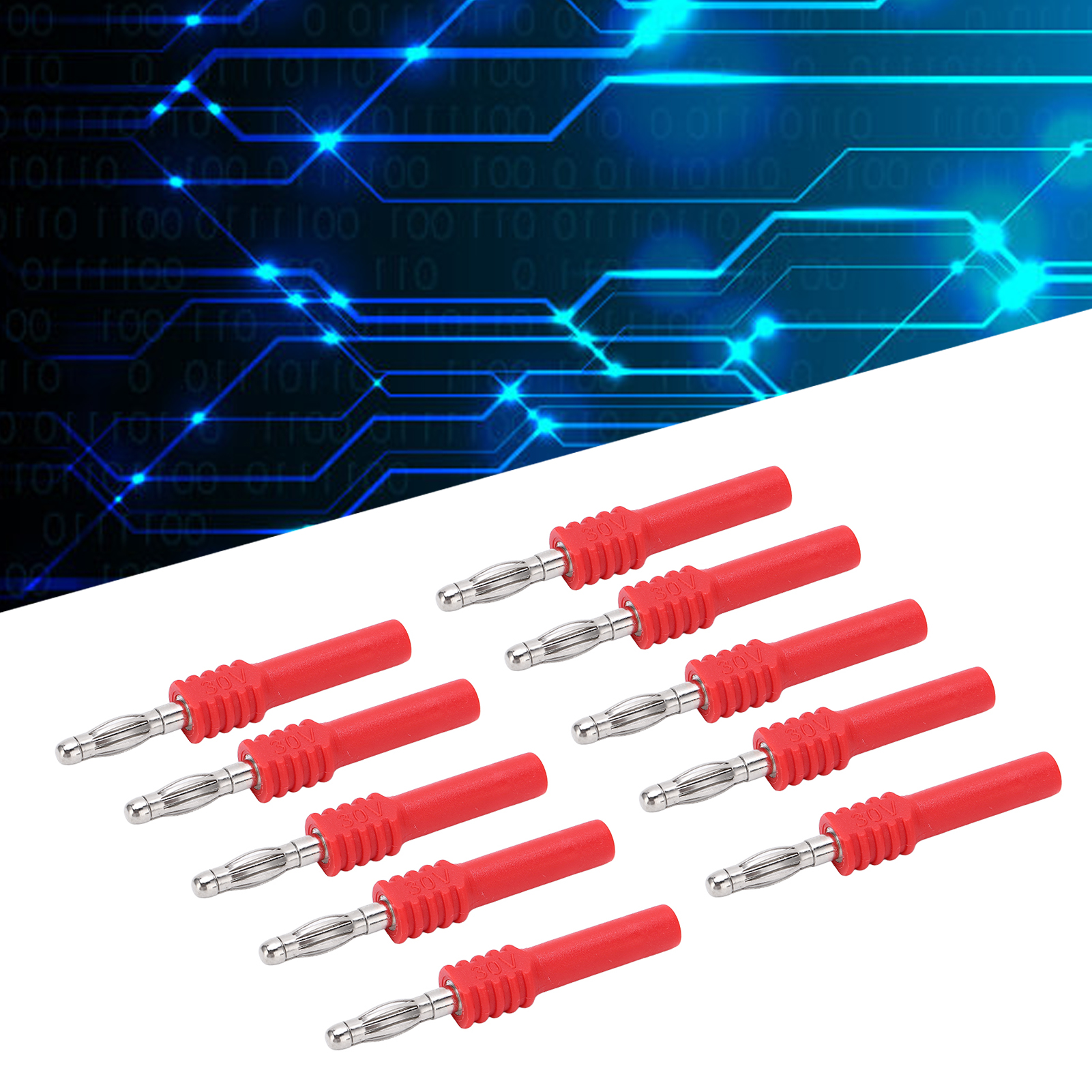 4 Mm Bananenstecker-adapter J.20025, Männlicher 4 Mm Auf Weiblicher 2 Mm Bananenstecker, Geeignet Für Multimeter-messspitzen, Wird In 10er-packungen Verkauft (rot).