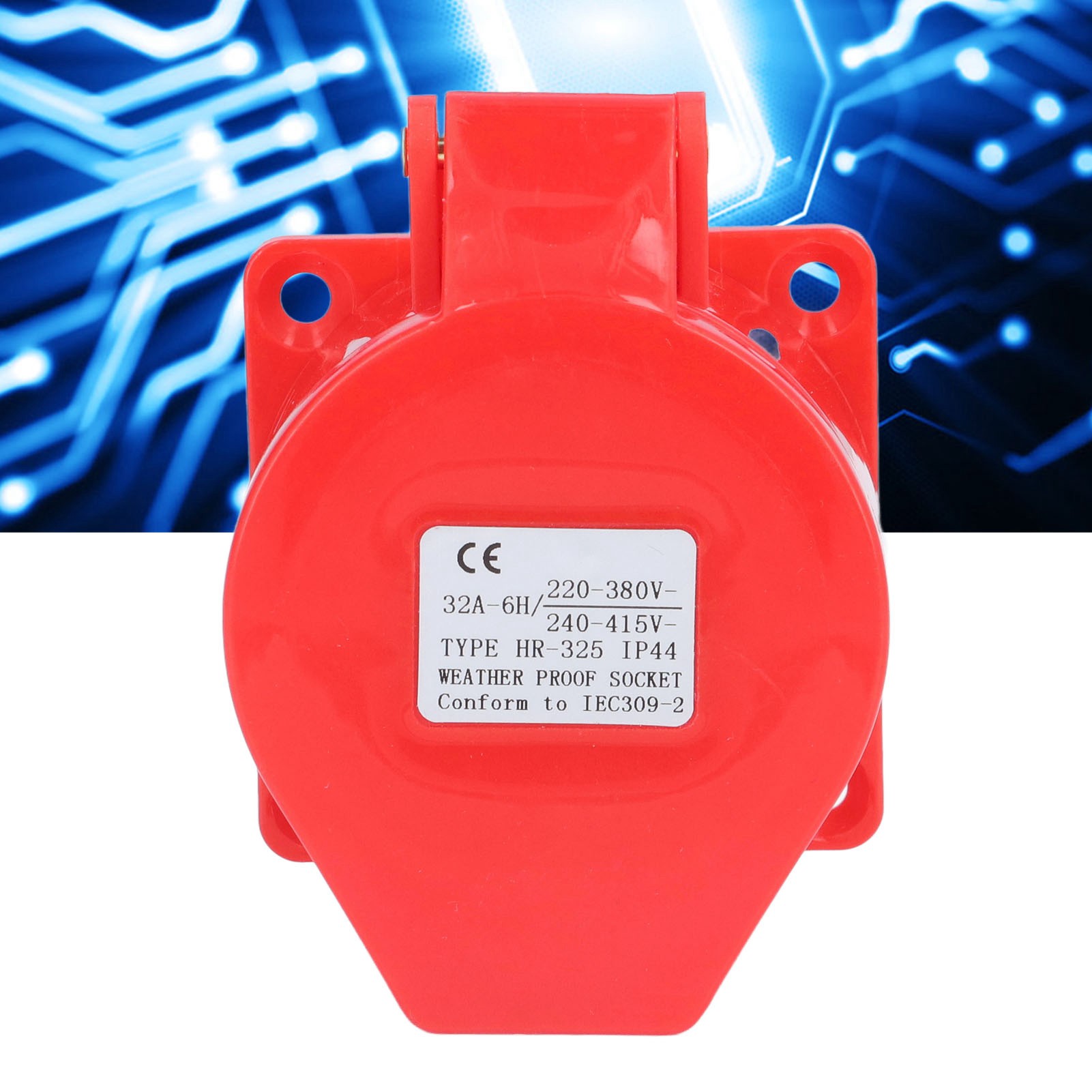 Industrielle Einbausteckdose 4/5-polig 16 A/32 A, Ce-standard, Rot, Ip44hr-325