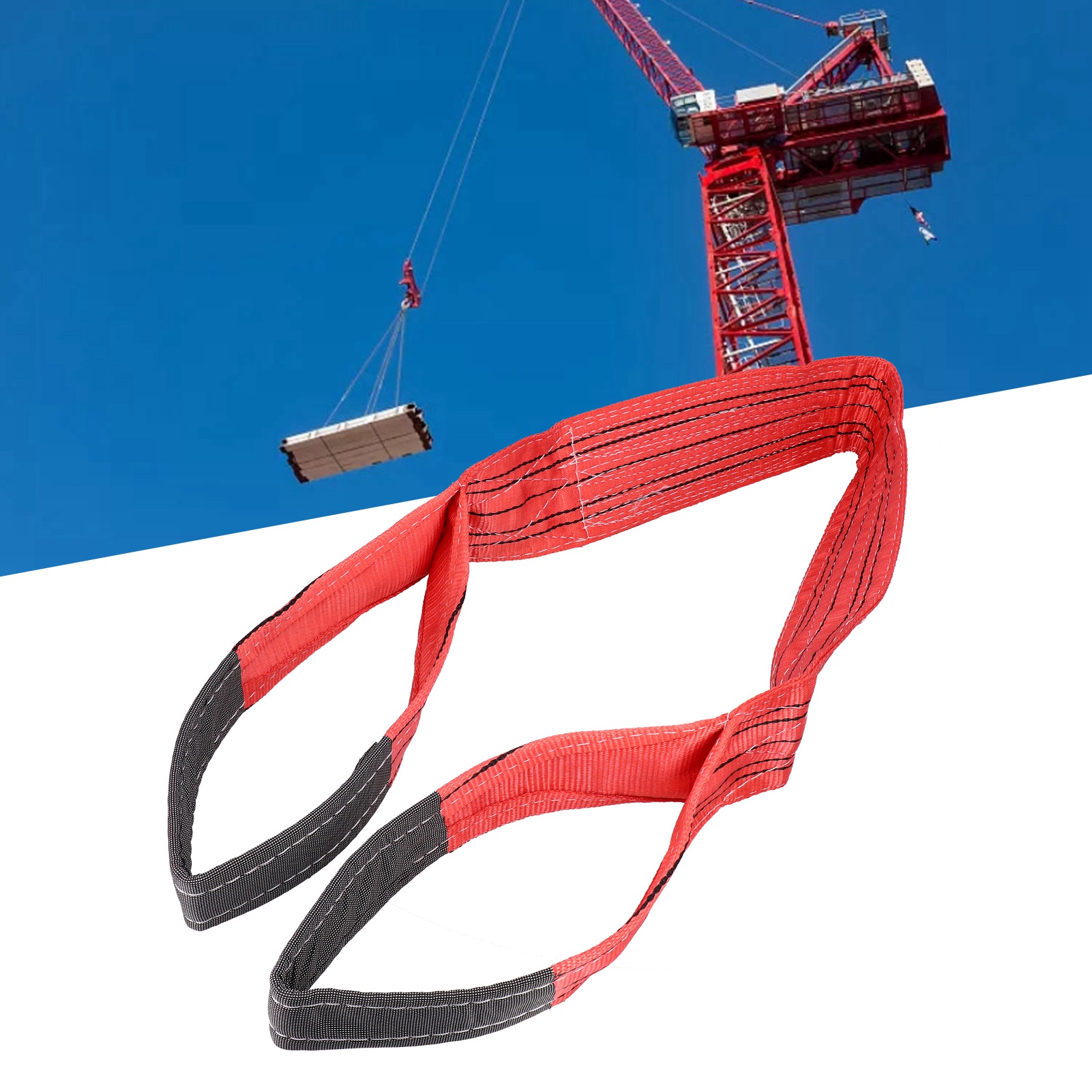 5t 4,72" Farbiges Flachhebeband, Hochleistungs-hebeband Aus Polyester, 2 M