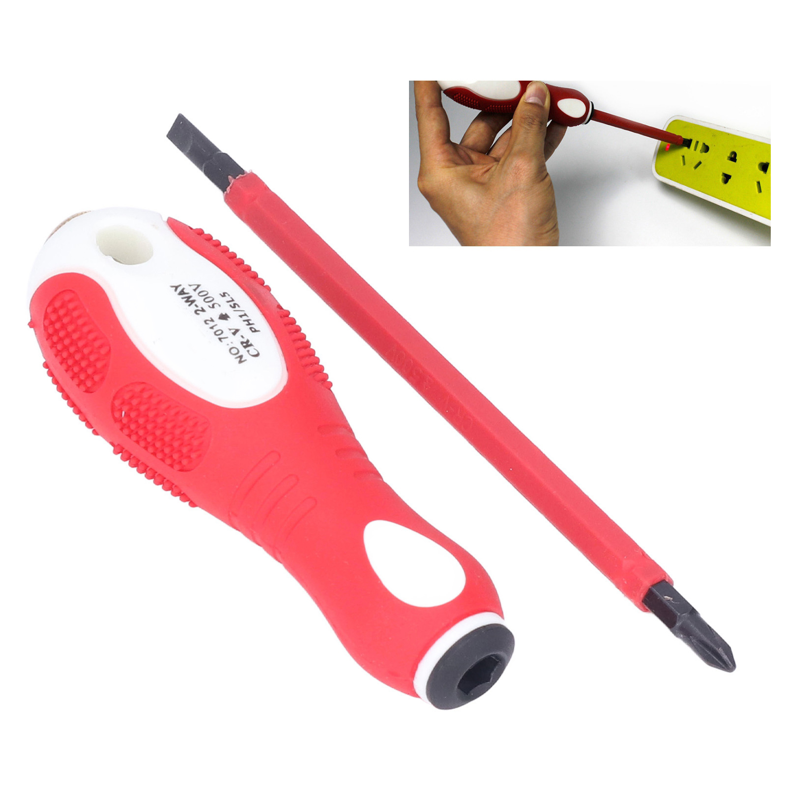 Elektrikerschraubendreher 7012 500v, Doppelfunktionsprüfer Phillips Und Schlitz Ph1/sl5 (großhandel)