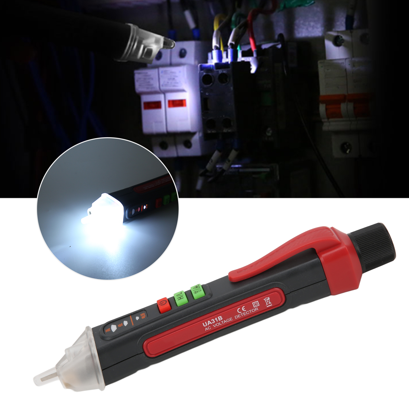 Ua31b Multifunktionales Elektrisches Prüfgerät 12–1000 V, Berührungslos, Phasen-/neutralleitererkennung, Akustischer Und Optischer Alarm, Hochpräzises Induktives Prüfgerät Zur Fehlerortung