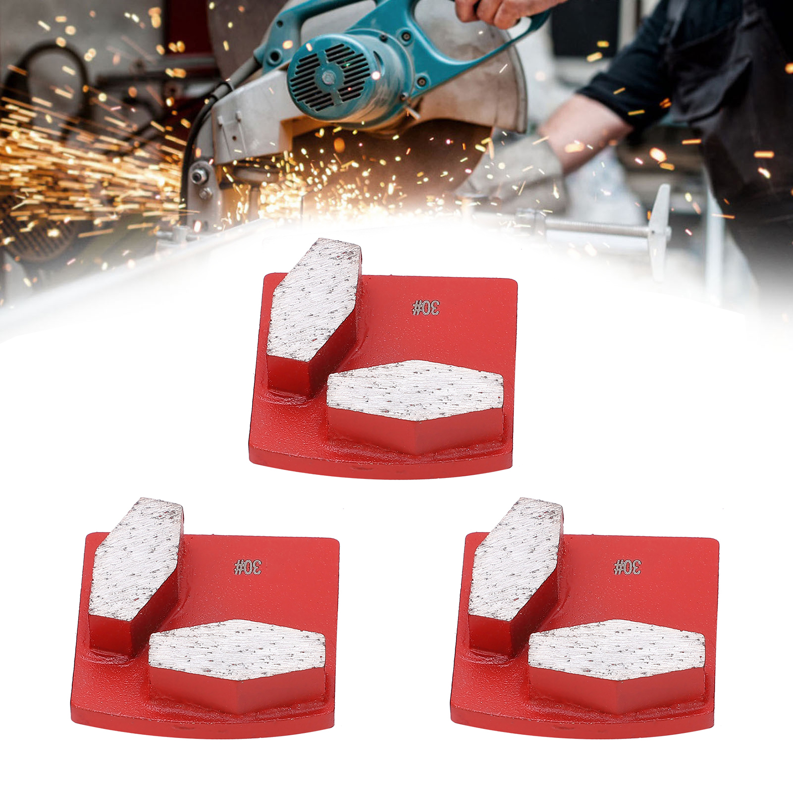 Diamantschleifblöcke Für Beton Und Zement, Rote Diamantzähne Mit Schwalbenschwanz 30