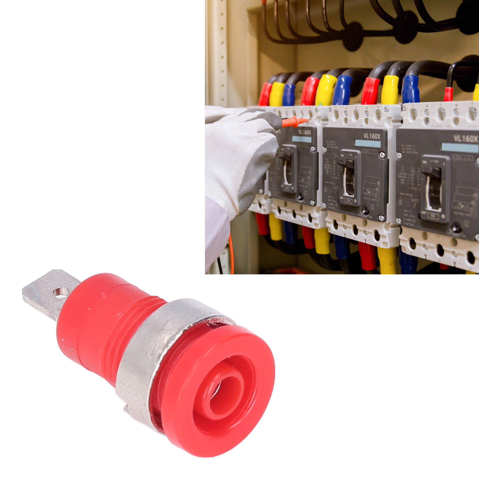 4-mm-sicherheitsbananenstecker, Klemmenblock Aus Reinem Kupfer, Montagebohrung, 12-mm-erdungsanschluss, Rot