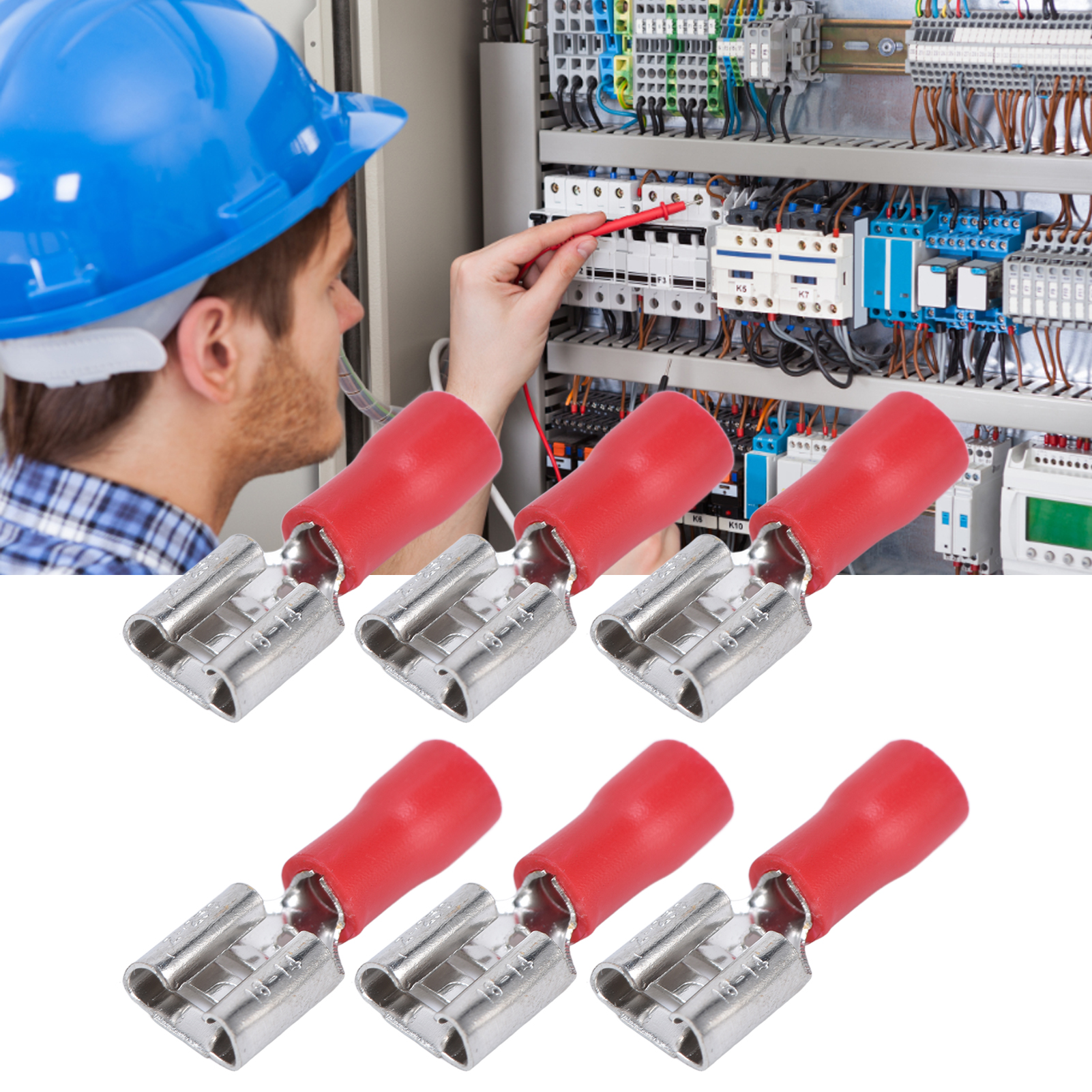 Fdd2-250 Isolierte Elektrische Crimp-buchse Für 1,5 Bis 2,5 Mm² Kabelverbinder/steckverbinder (rot).