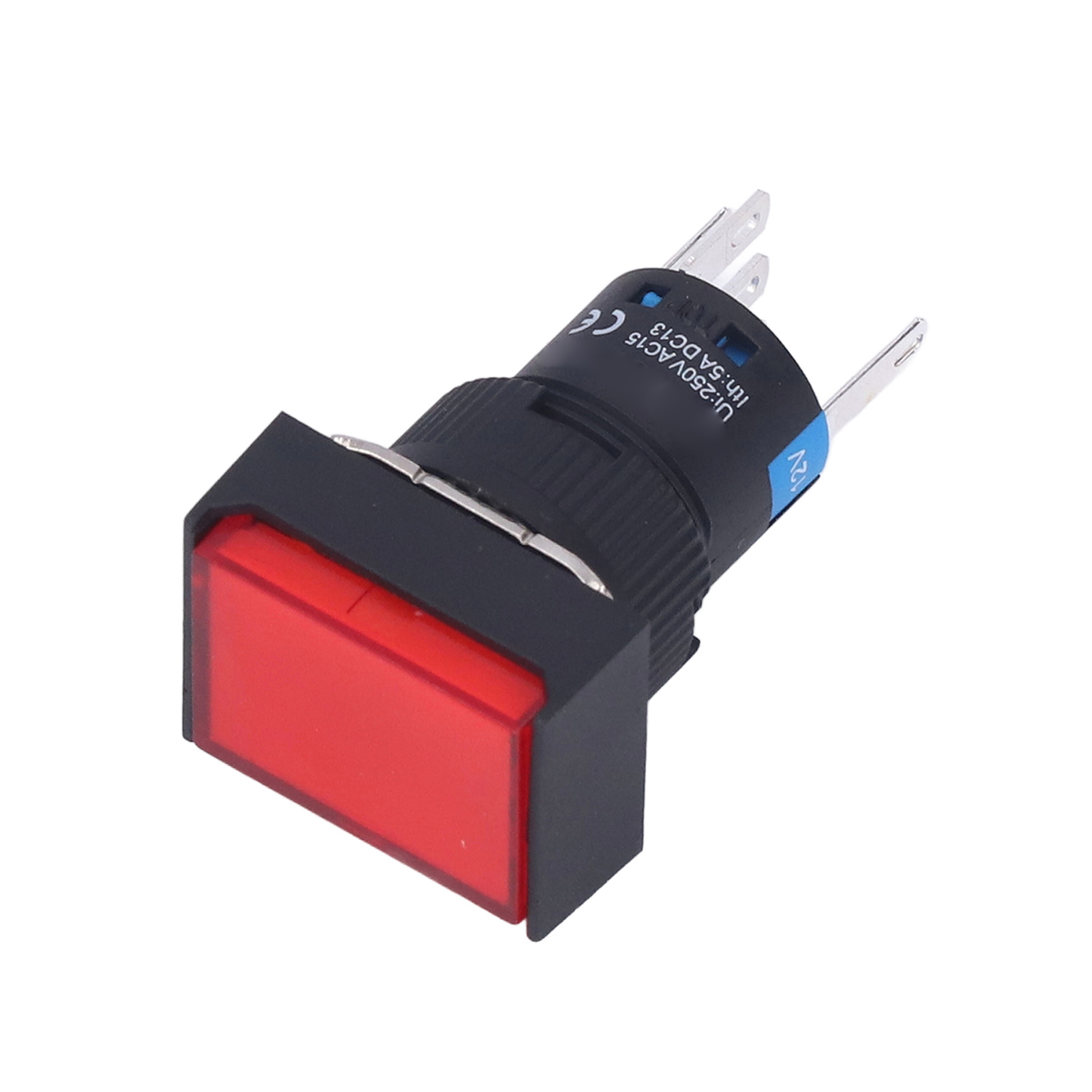 Berm/bem-la16-11ds-j Miniatur-rechteck-drucktaster Mit Beleuchtung, Selbstverriegelnd, 16 Mm, 25er-packung, 12 V, Rot