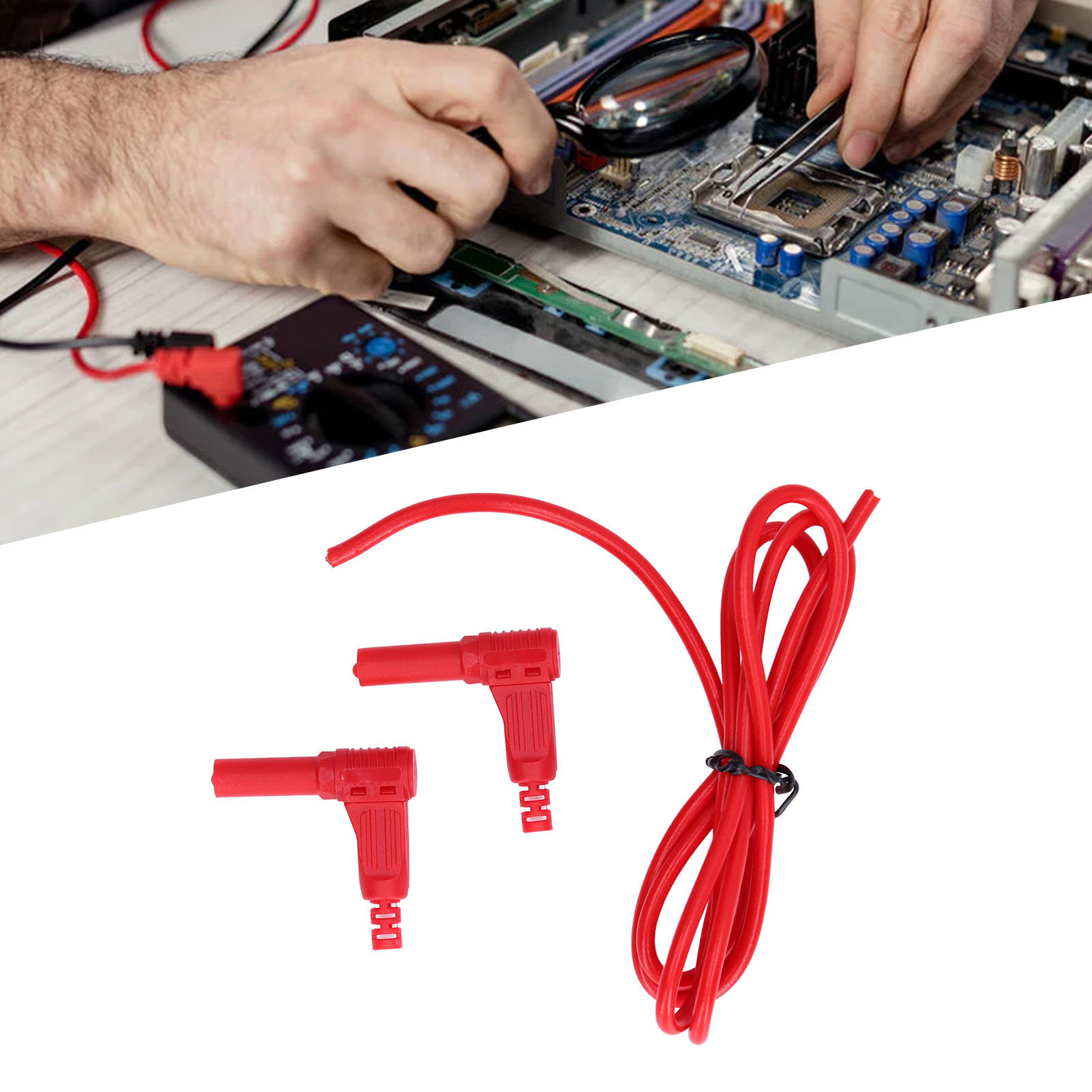 J.70017 4mm Bananenstecker-prüfleitung (stecker Auf Stecker), 4mm Bananenstecker-prüfleitung Mit Schutzfunktion, Rot.