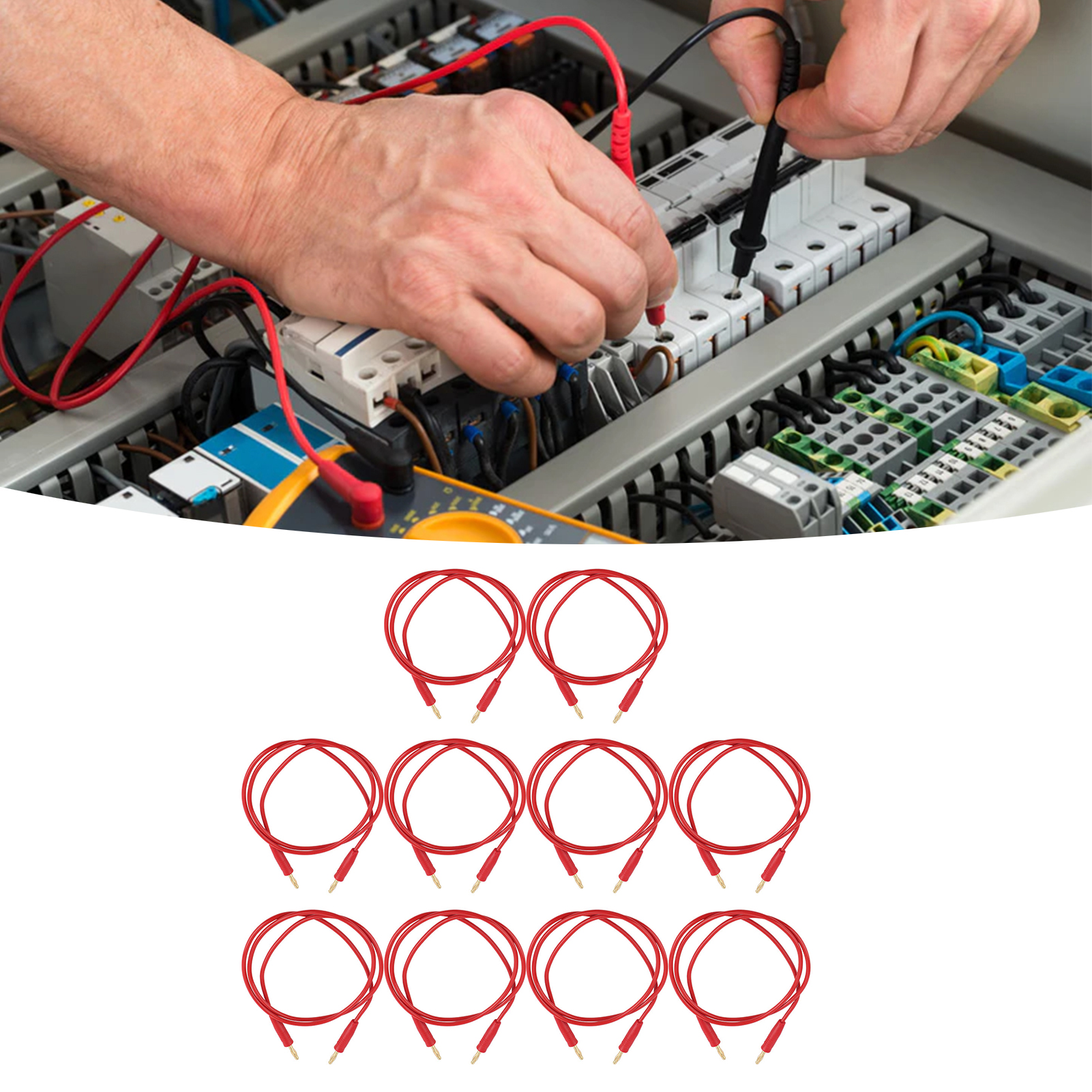 J.70003 4mm Vergoldetes Messing- Und Nickel-bananenstecker-testkabel, 4mm Stecker-zu-stecker-testkabelbündel, Lötbar, Wird In 10er-packs Verkauft (rot).