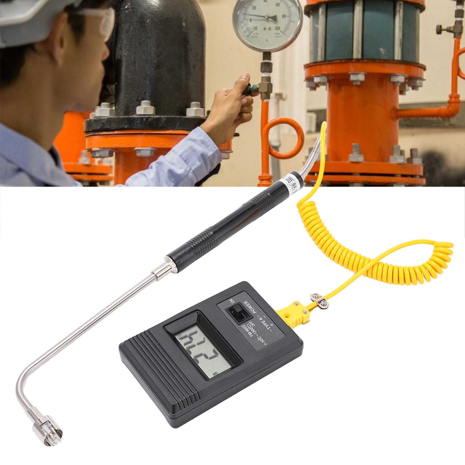 Tm-902c Lcd-digitalthermometer Mit Flexiblem Griff Und Oberflächenthermoelement -50 Bis 500 °c