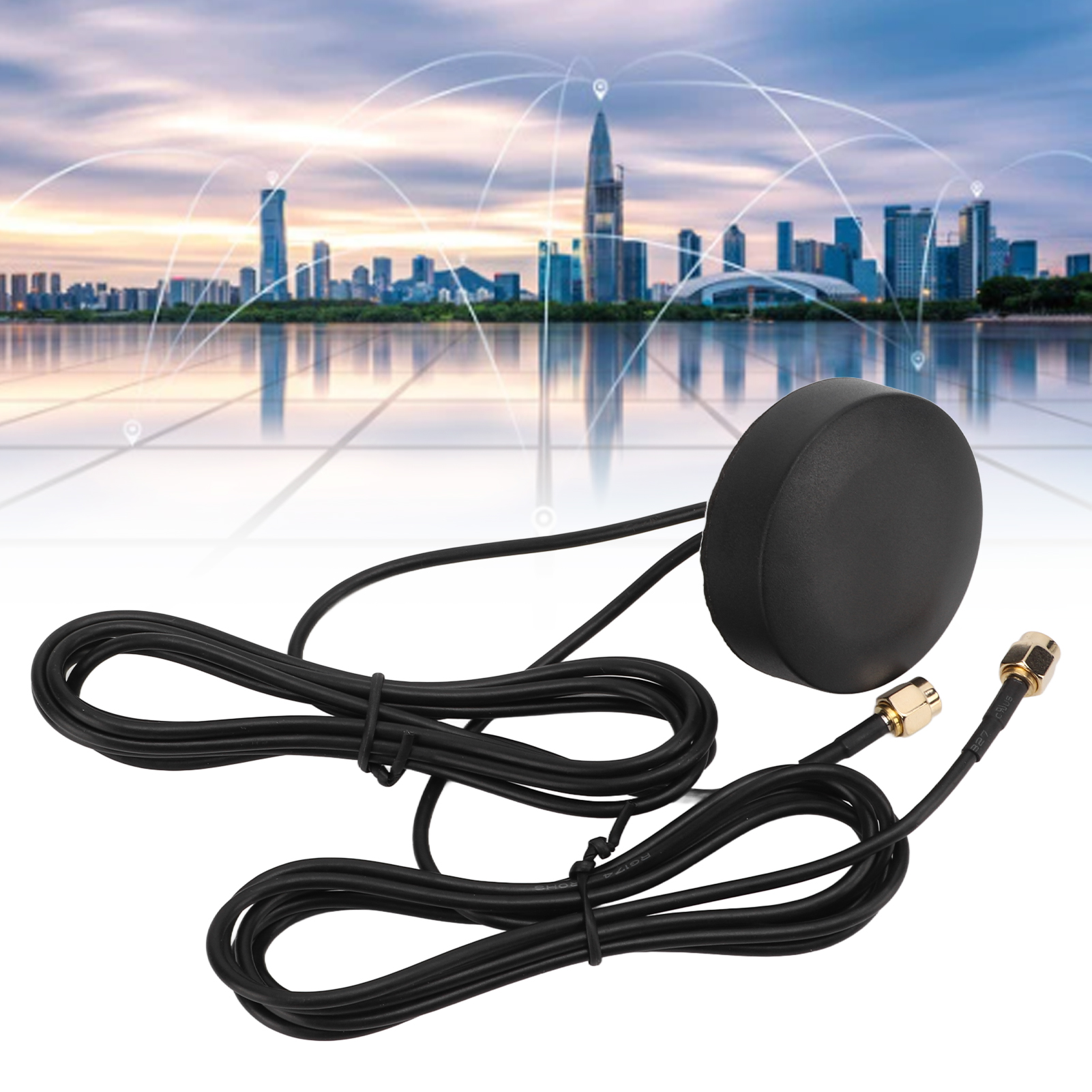 Rundes 2-in-1-gps-jg-004-gehäuse – Wasserdichte Outdoor-gps-antenne Mit Zentralem Ausgang