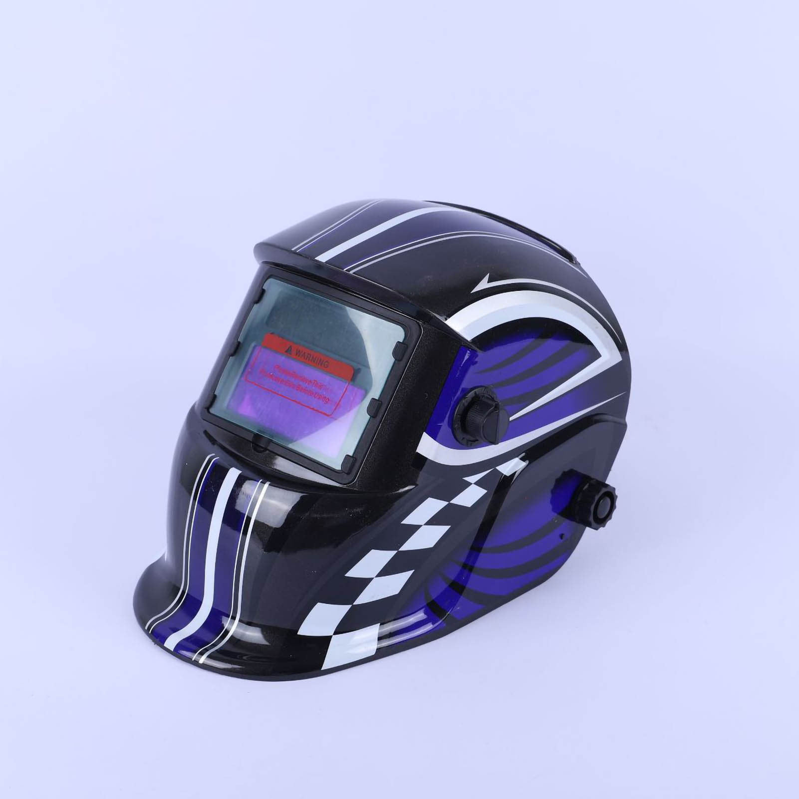 Argon-lichtbogenschweißhelm Mit 107-zoll-lcd-bildschirm Mit Automatischer Dimmfunktion, Schwarz-weißem Gitter