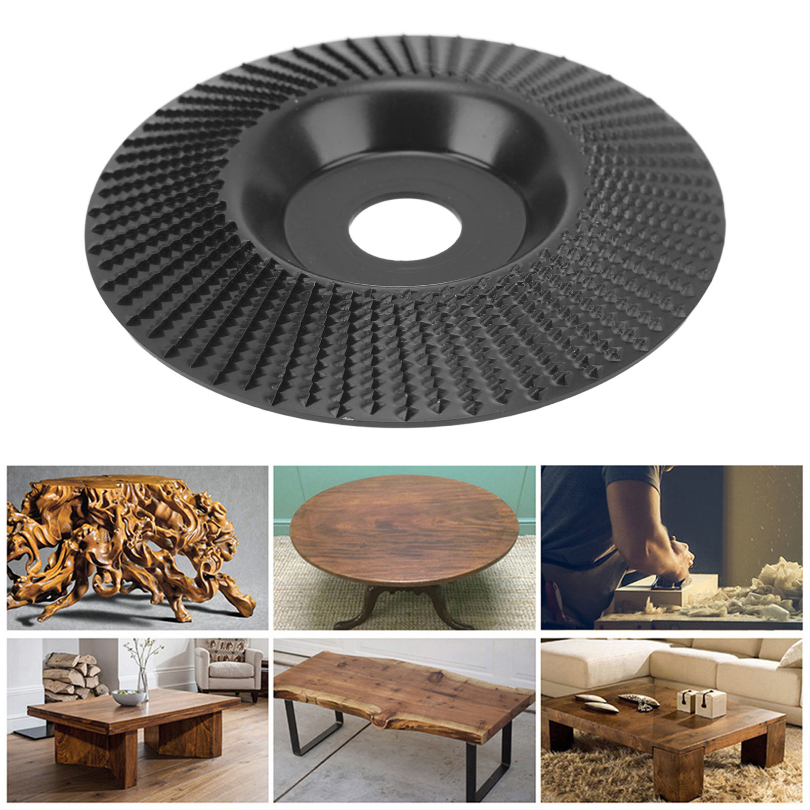 125-mm-schleifscheibe Mit Abgeschrägter Kante Für Holzprofile, Mit Schwarzen Spitzen