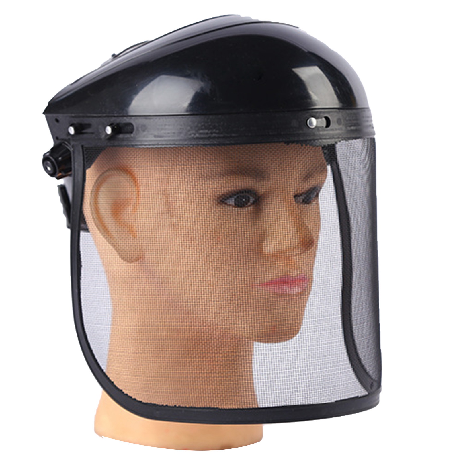 Stirnband Aus Stahlgewebe, Gesichtsmaske, Schutzausrüstung Für Gartenarbeit Und Rasenmähen, Spritzschutzhelm, Schutzvisier, Schwarzes Oberteil