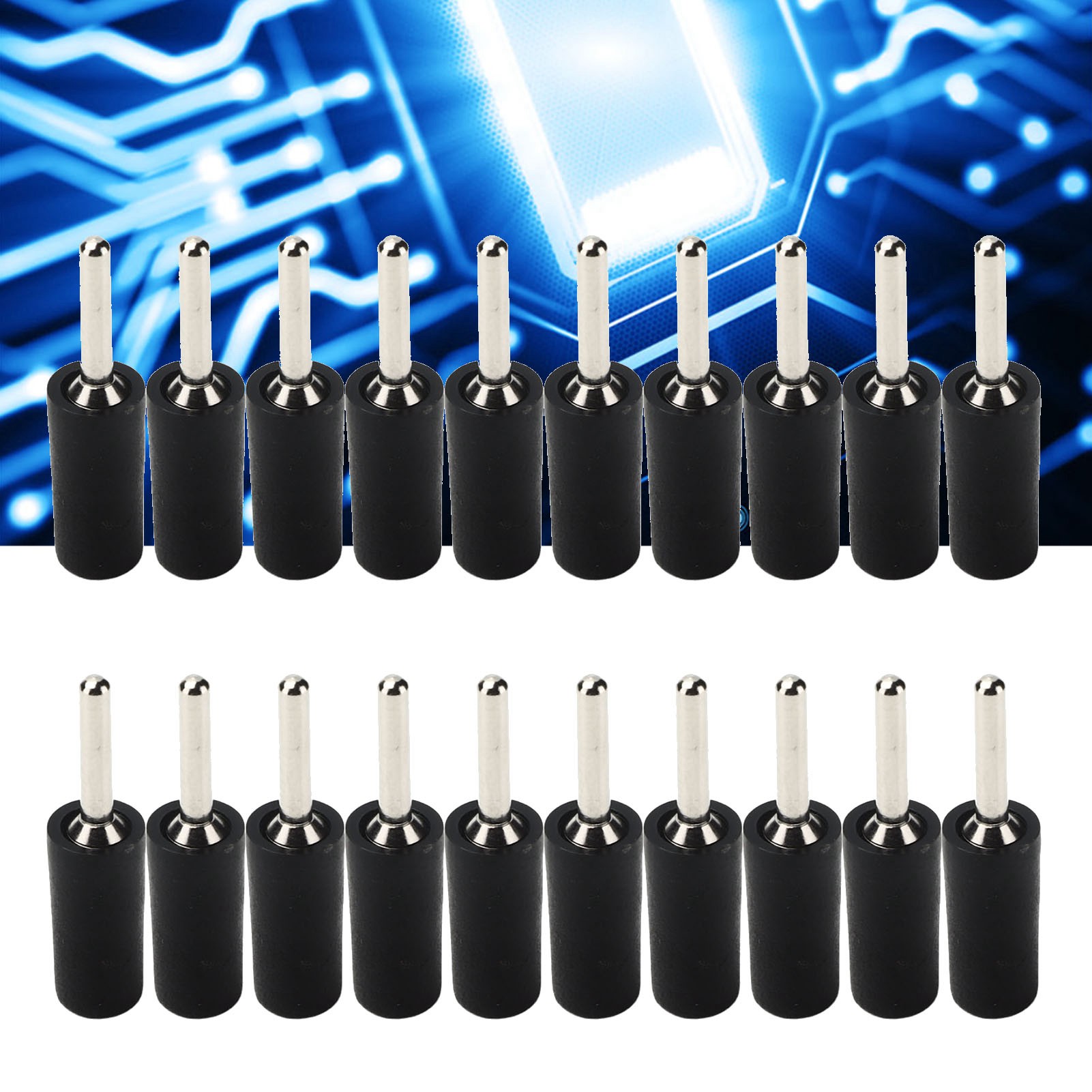 2 Mm Bananenstecker Aus Reinem, Vernickeltem Kupfer, 2 Mm Bananenstecker Mit Geradem Stift, Kompatibel Mit Dem Schwarzen Innenfeder-panelstecker J.10001.
