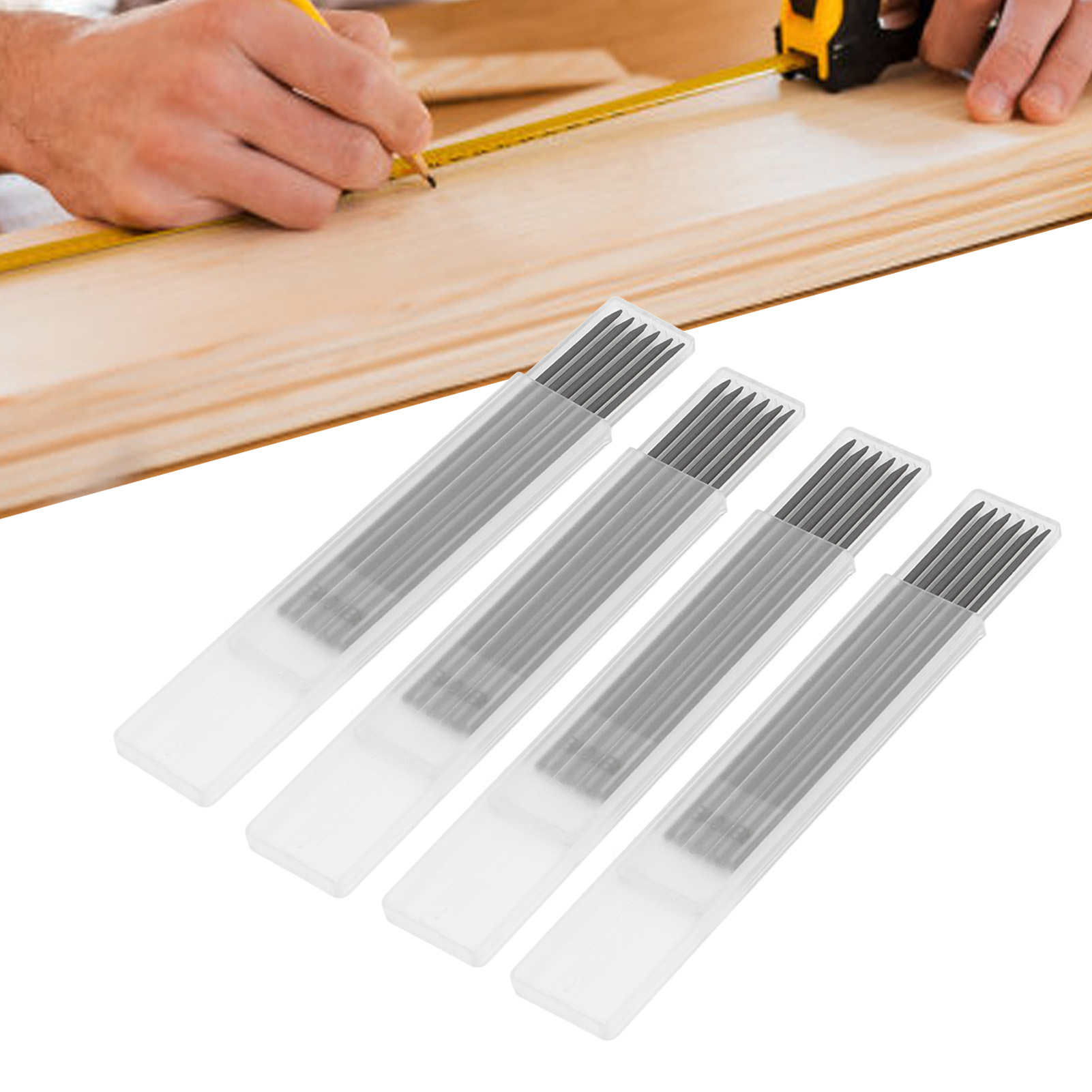 Packung Mit 24 Bleistiften, Hb 2,8 Mm Mine, Geeignet Für Tischlerarbeiten, Forschung, Langlebige Und Druckbleistifte, Schwarz Für Holzbearbeitung.