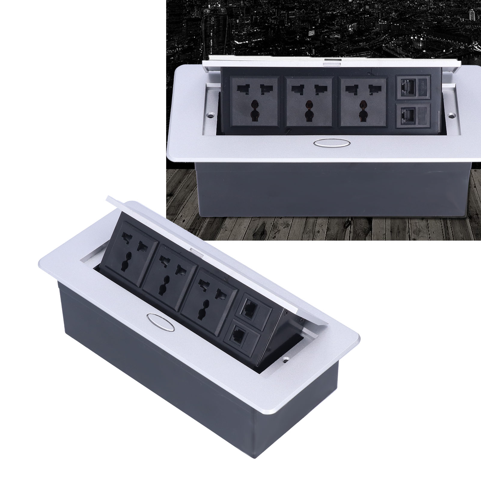 Multifunktionale J29-dreipolsteckdose + Computersteckdose + Telefonsteckdose, Versenkte Steckdose Mit Geringer Entladeleistung, 250 V