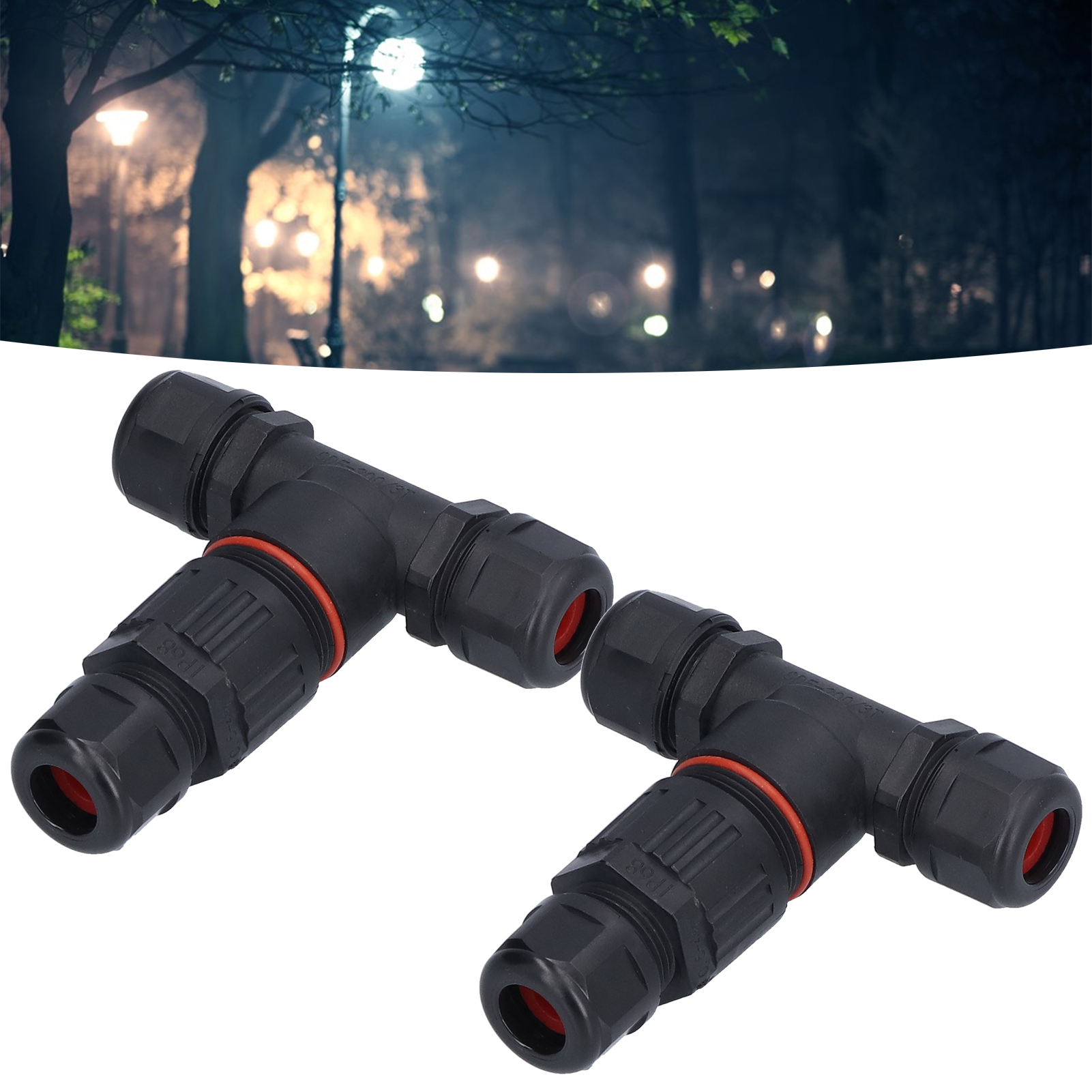 Zwei Sets Pro Einheit. Wasserdichter T-stecker Ip68, Wasserdichte T-dichtung, Wasserdichte Dichtung Cdf-200/3t Mit Drei Leitern, Drei Eingängen Und Drei Ausgängen.