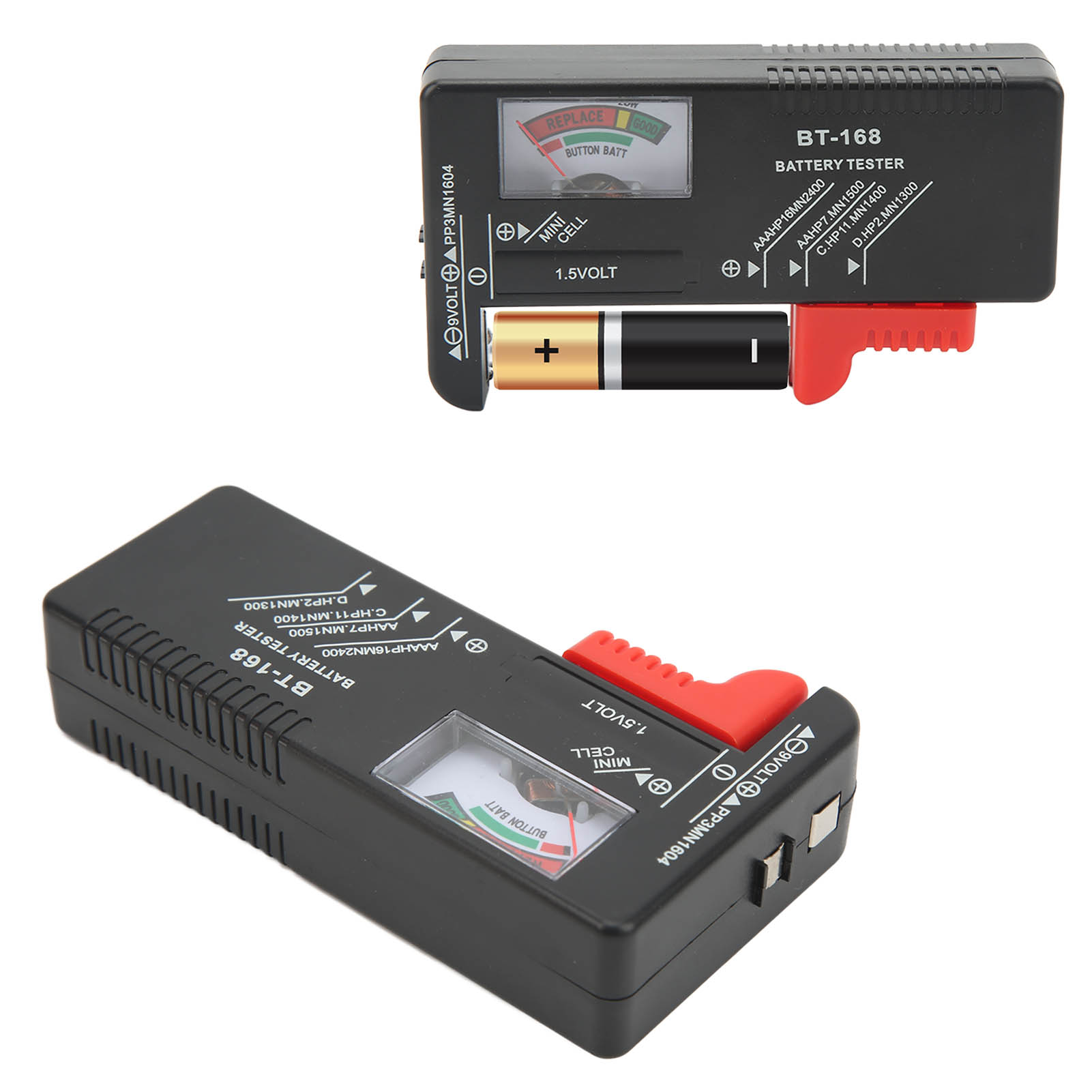 Bt-168 Batteriekapazitätstester Mit Zeiger Für Aa-, Aaa- Und 9v-batterien