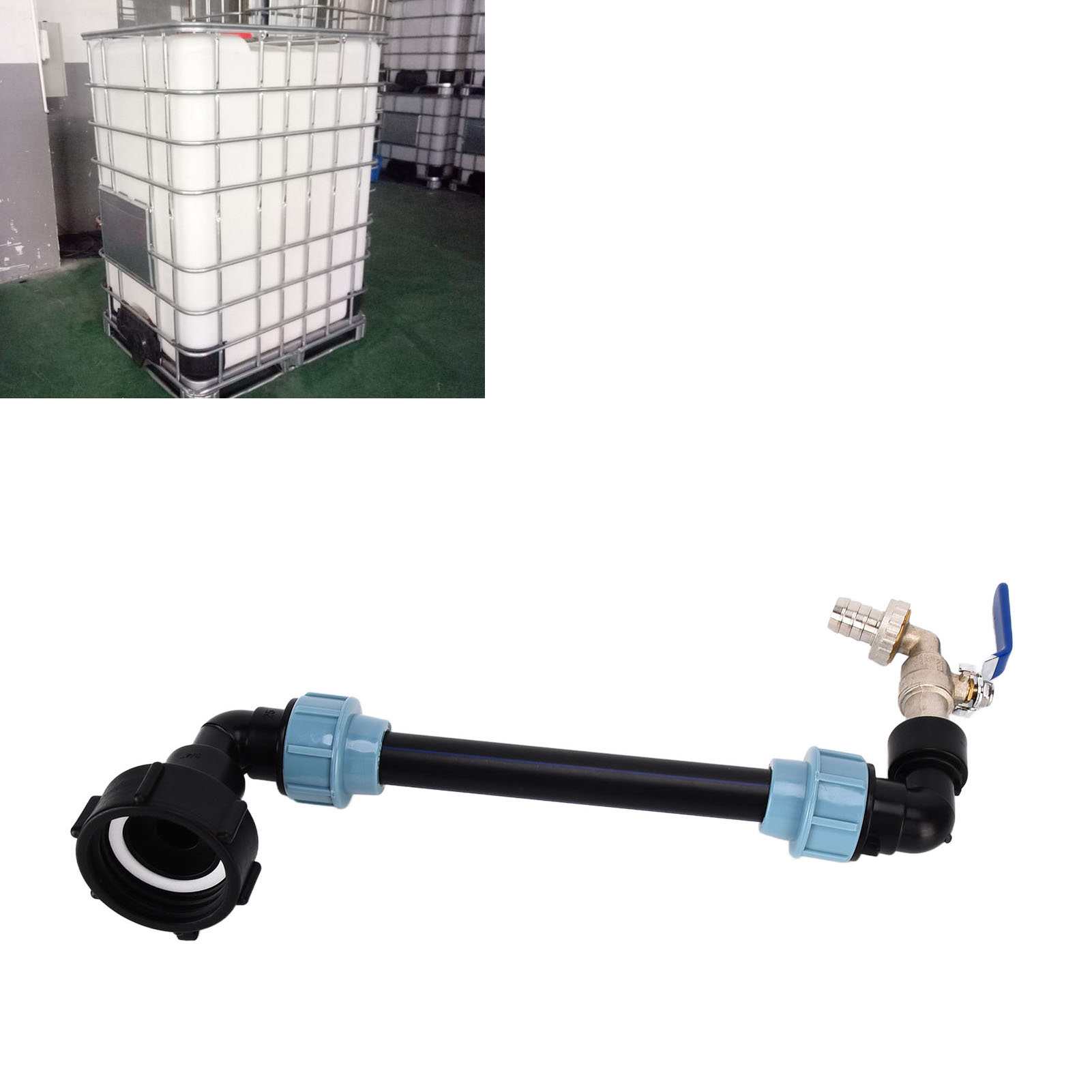 Ibc-container-anschlussstück, 1-tonnen-container-anschlussstück, Winkelstück, 1-tonnen-containerzubehör, Fasscontainer-steigrohr