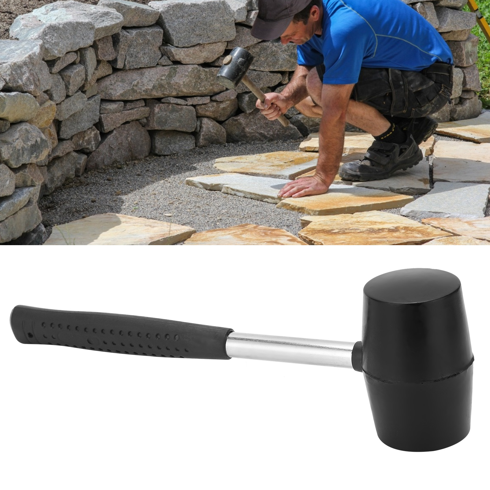 Hammer Mit Schwarzem Griff, Lederhammer, Großkopfhammer, Gummihammer, Handhammer, Großer Eisenhammer, Schlagwerkzeug