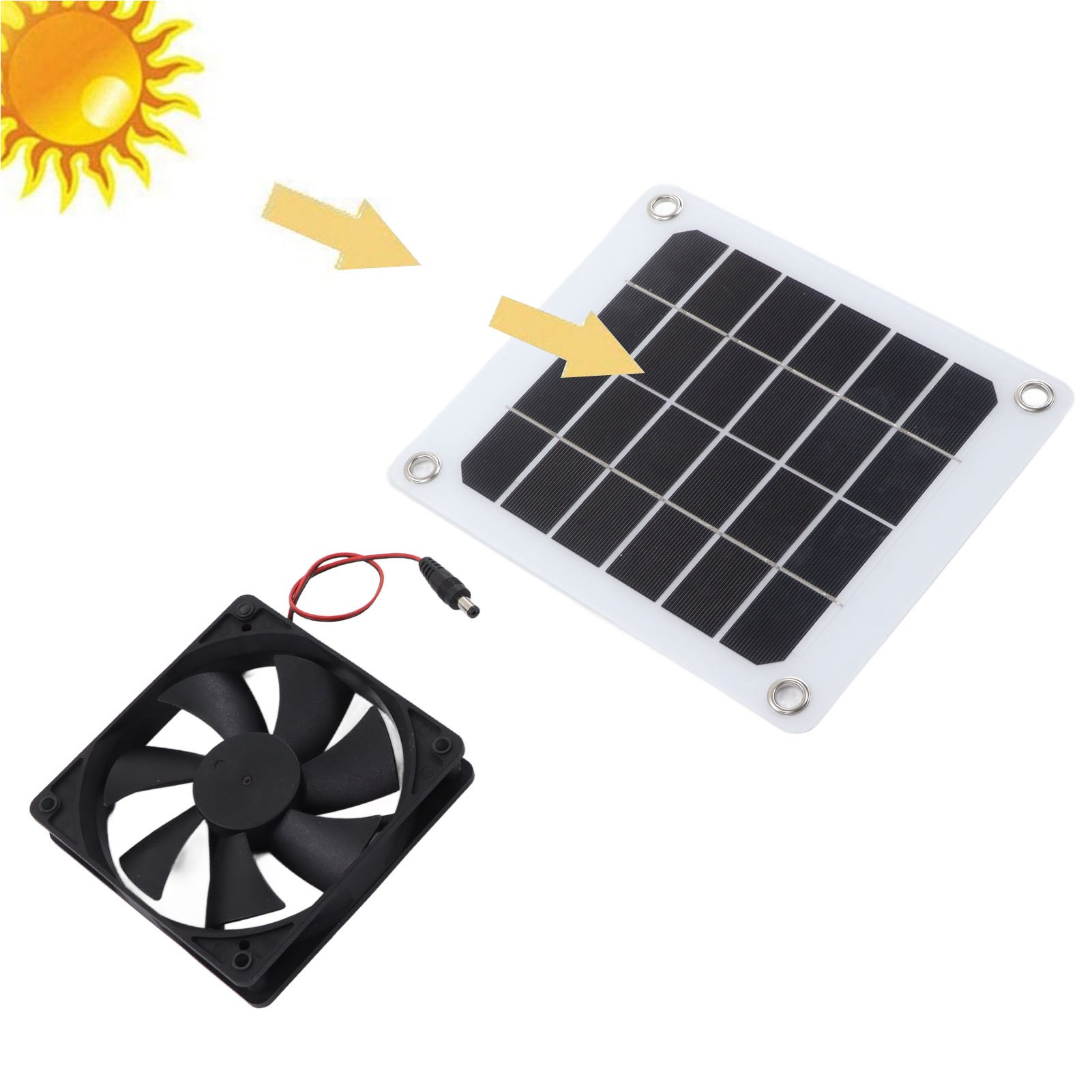 5v 10w Solar-abluftventilator, Wasserdicht, Mini-solarpanel-betriebener Ventilator, Ideal Zur Kühlung Von Dachböden, Gewächshäusern, Hühnerställen Und Hundekäfigen.