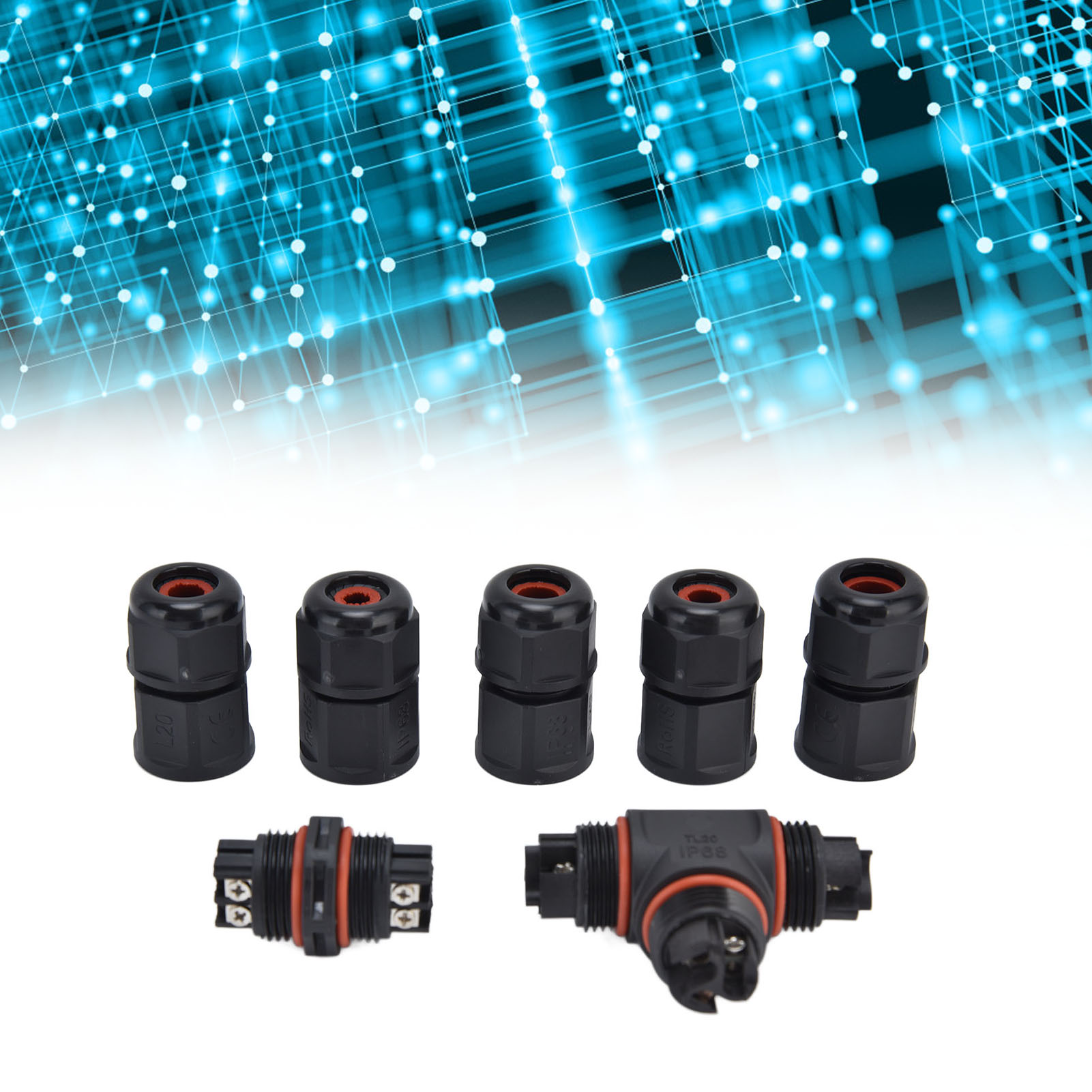 Wasserdichter Draht-zu-draht-steckverbindersatz, Ip68, Wasserdichter Schnellanschluss-steckverbindersatz, 250 V, 16 A