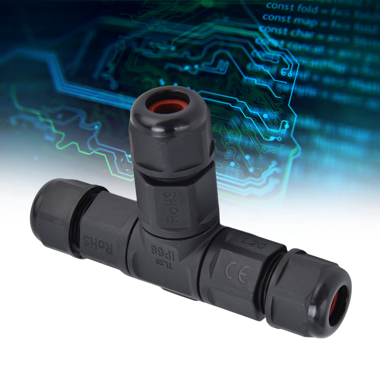 Tl20 Dreiwege-wasserdichtstecker Mit Wasserdichter T-klemme, Ip68-schnellverbinder, 250 V, 16 A