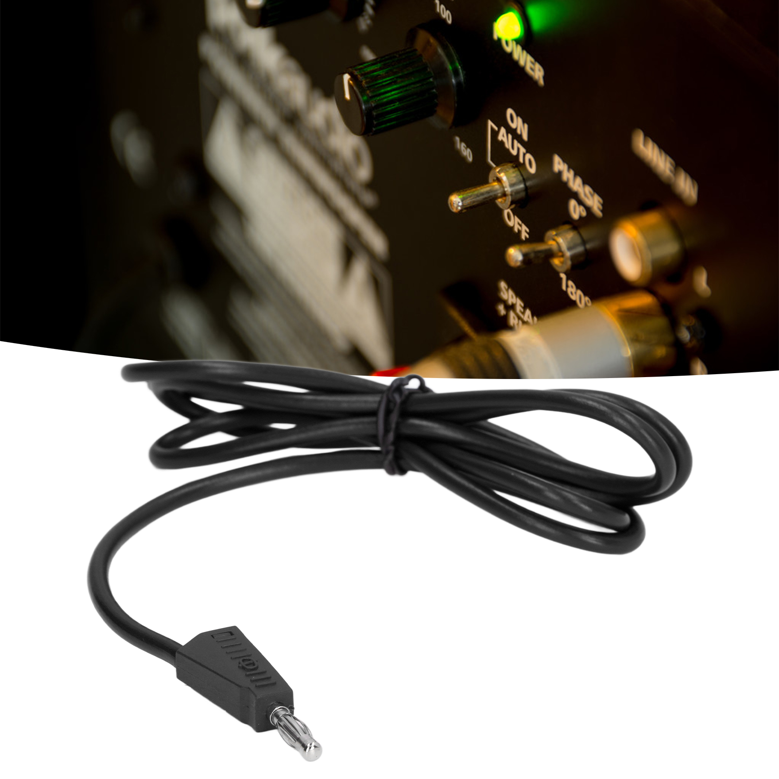 J.70009 Testkabel Mit 4 Mm Bananensteckern (männlich), Verlängerbares Kabel Mit 4 Mm Bananensteckern Und Schwarzem Anschlussdraht.