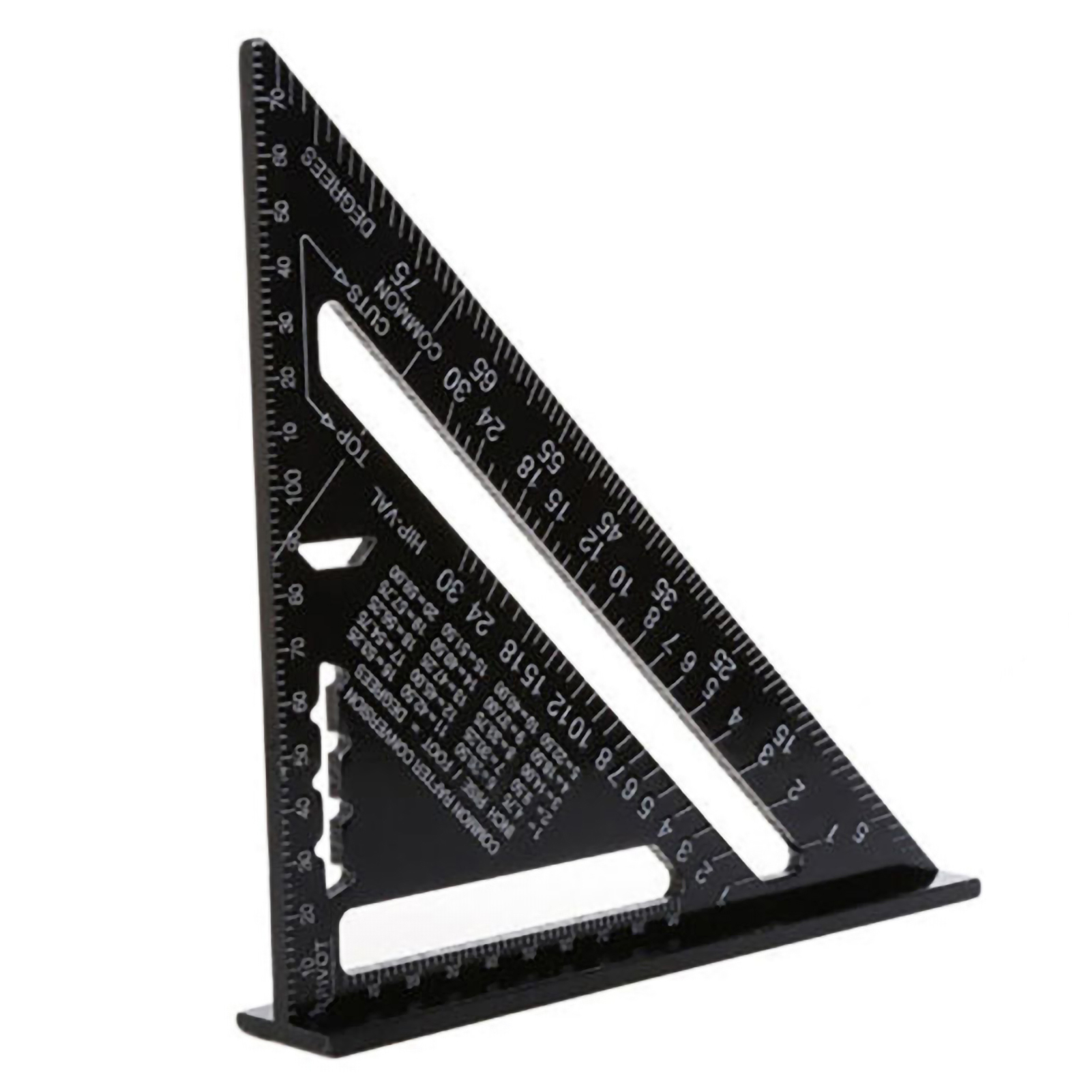 7-zoll/12-zoll-winkelmesser, Rechtwinkliger Winkelmesser, Aluminiumlegierung, Für Holzbearbeitung, Schwarz, 7 Zoll, 190 G