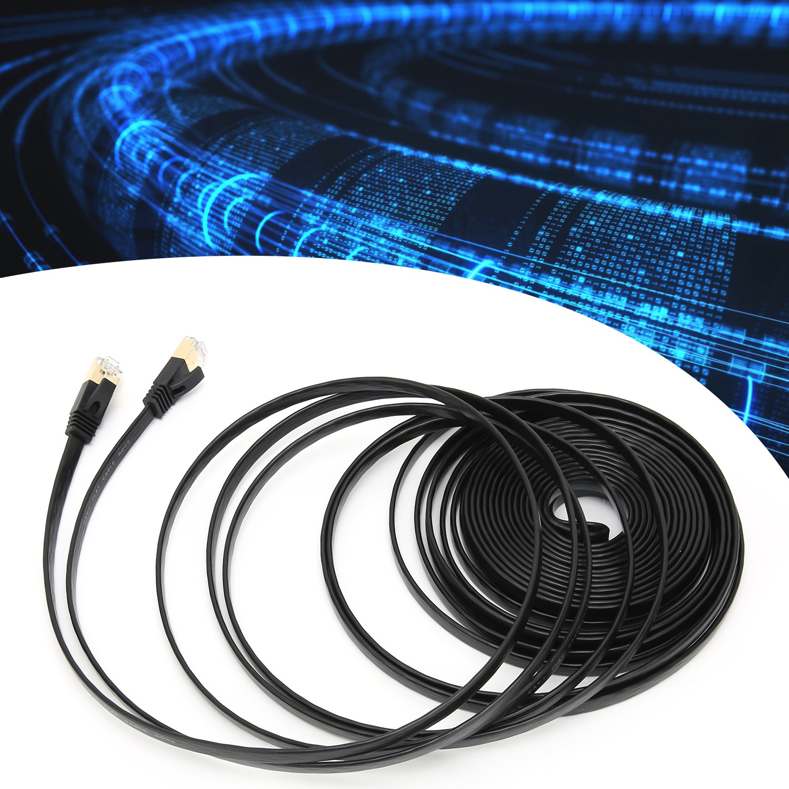 Flaches Cat7 10 Gigabit Ethernet-kabel Mit Schirmung, Hochgeschwindigkeits-computeranschluss, 10 M Netzwerk-patchkabel.
