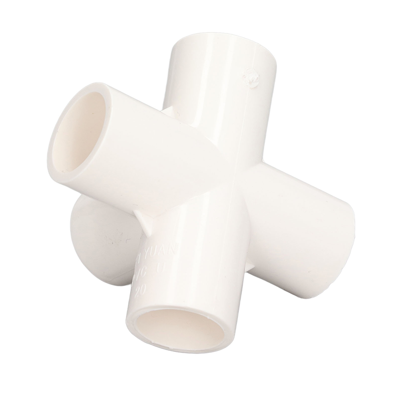 Drei- Oder Fünfwege-pvc-winkelstück, 20 Mm Durchmesser, Für Wasserzu- Und Abwasserleitungen, Verwendet Für Möbel, Gewächshäuser Und Zelte. Weiß.