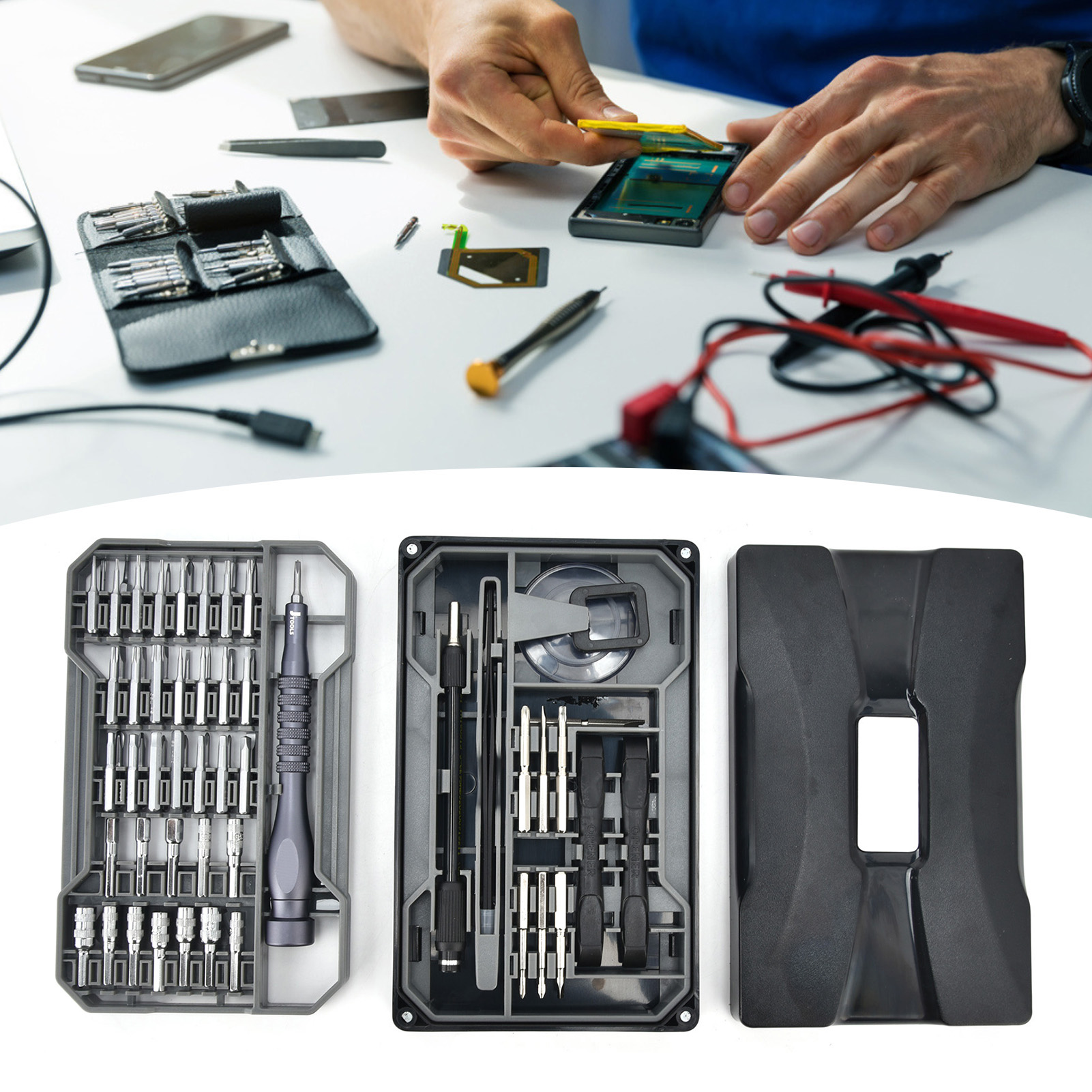Jm-8172 73-teiliges Präzisionsschraubendreher-set, Reparaturwerkzeug-set Mit Magnetischem Schraubendreher, 4 Lange, Matt Verchromte Bits Mit Variablen Durchmessern Bis Zu 28 Mm