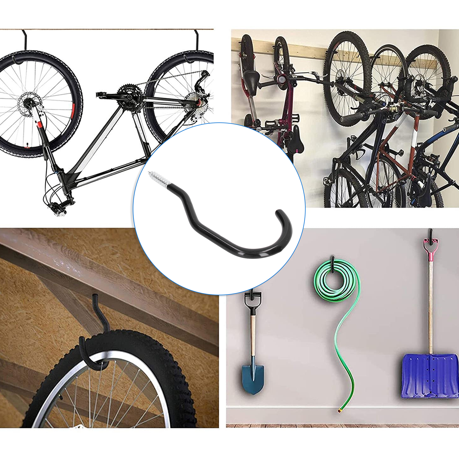 Set Mit 12 Haken Für Werkzeug, Fahrradaufbewahrungshaken, Garagenhaken, Wandhaken, Robust, Für Garagenwände Und -decken.