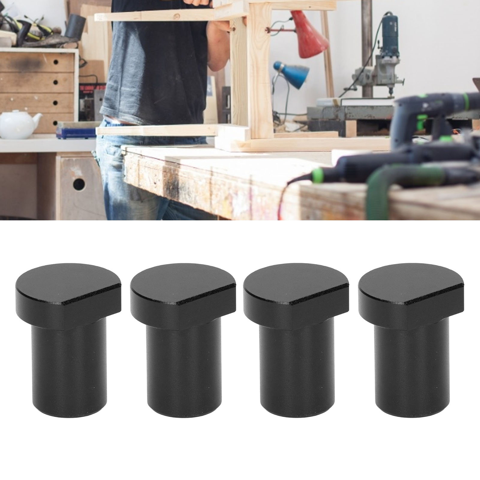Tischplattenanschlag Aus Holz, Ø 20 Mm, Schwarzer Zapfen