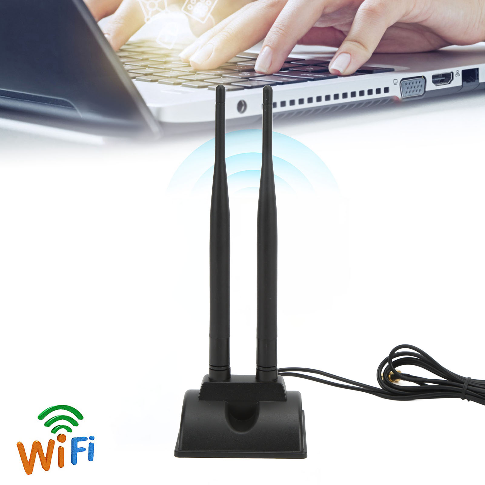 Xp-2.4g/5.8g-005 Dualband-desktop-antenne 2,4 Ghz/5,8 Ghz Für Pci-e Wi-fi-netzwerkkarten, Usb-wi-fi-adapter, Wlan-router, 6 Db High Gain Omnidirektionale Saugnapfantenne.