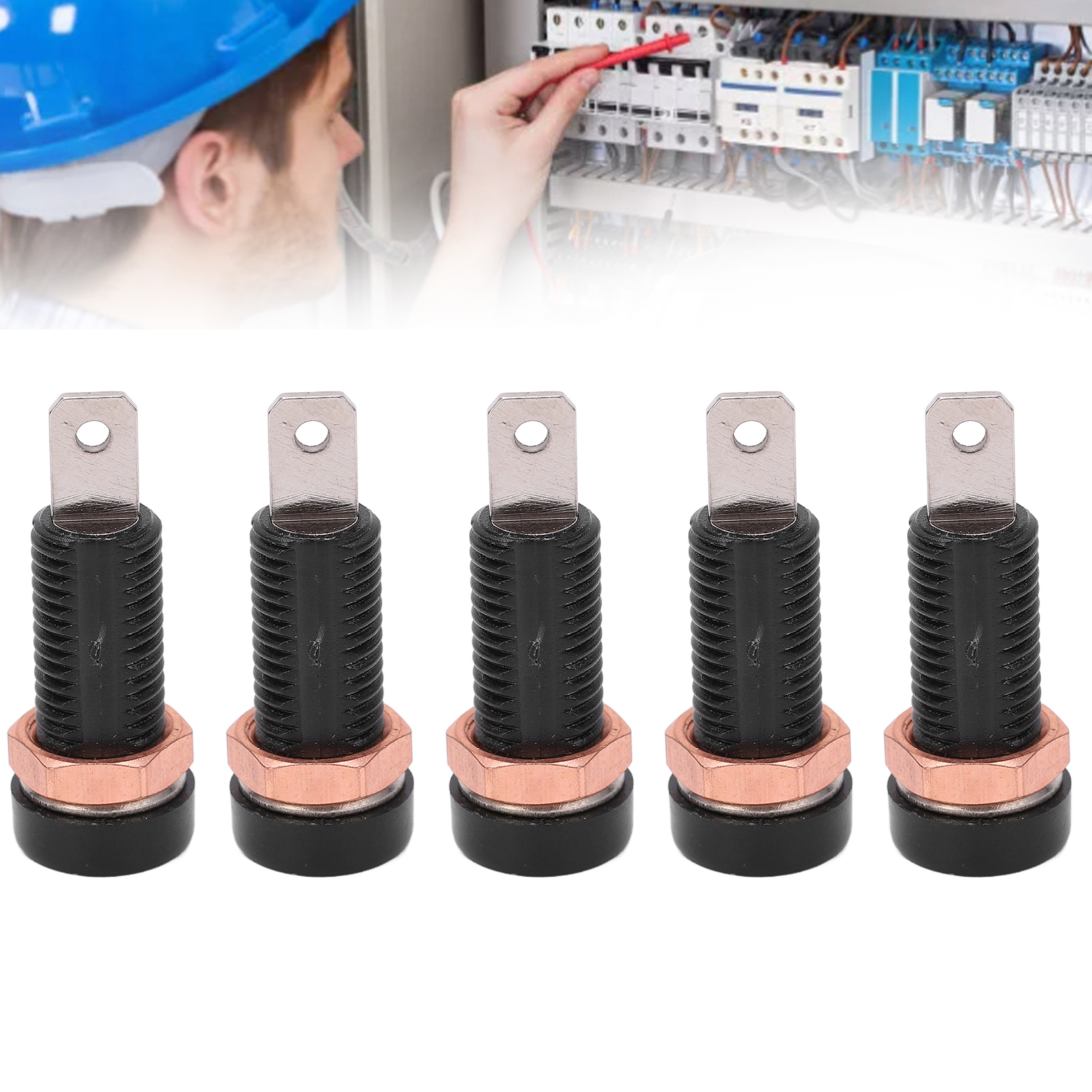 J.40015 4 Mm Panelstecker Mit 4 Mm Bananenstecker, Messinganschlüsse, Verkauft In 10er-packungen, Schwarz.