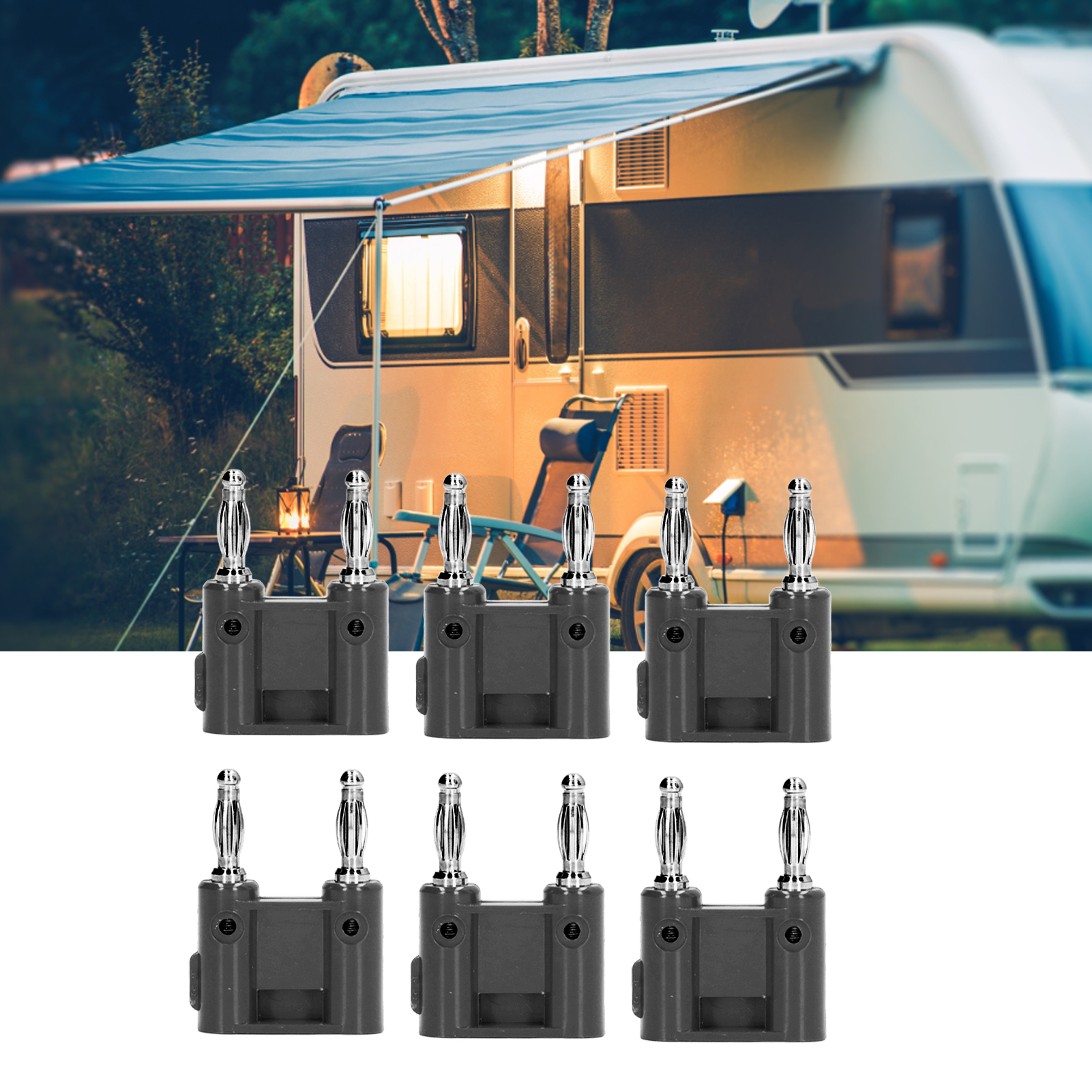 Paralleler Bananenstecker J.100454 Mm, Laternenförmig, Lötfrei, 10er-packung, Schwarz