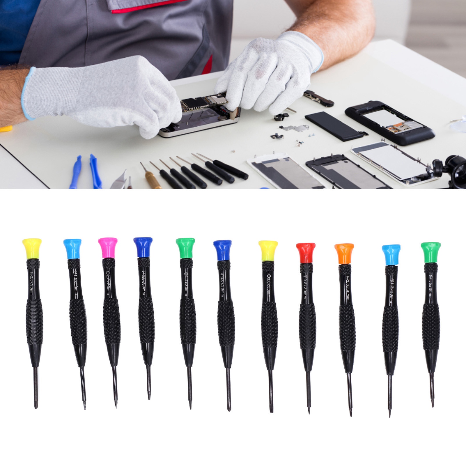 Set Mit 11 Präzisionsschraubendrehern, Kombinationsset Aus Kleinen Multifunktionsschraubendrehern Zur Reparatur Von Computern, Mobiltelefonen Und Brillen.